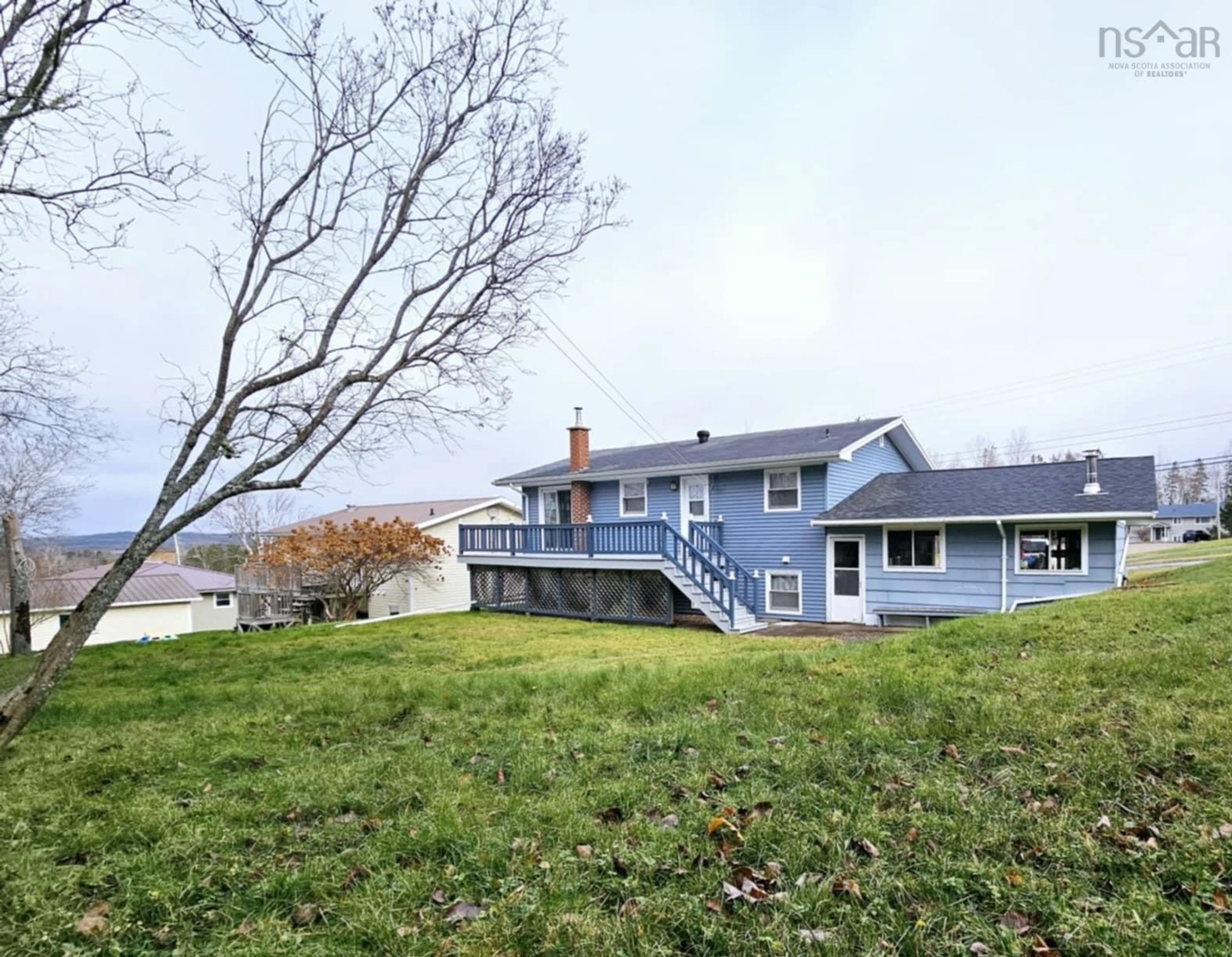 Frontside or backside of a home, the fenced backyard for 13 Evergreen Dr, Salmon River Nova Scotia B2N 5J2