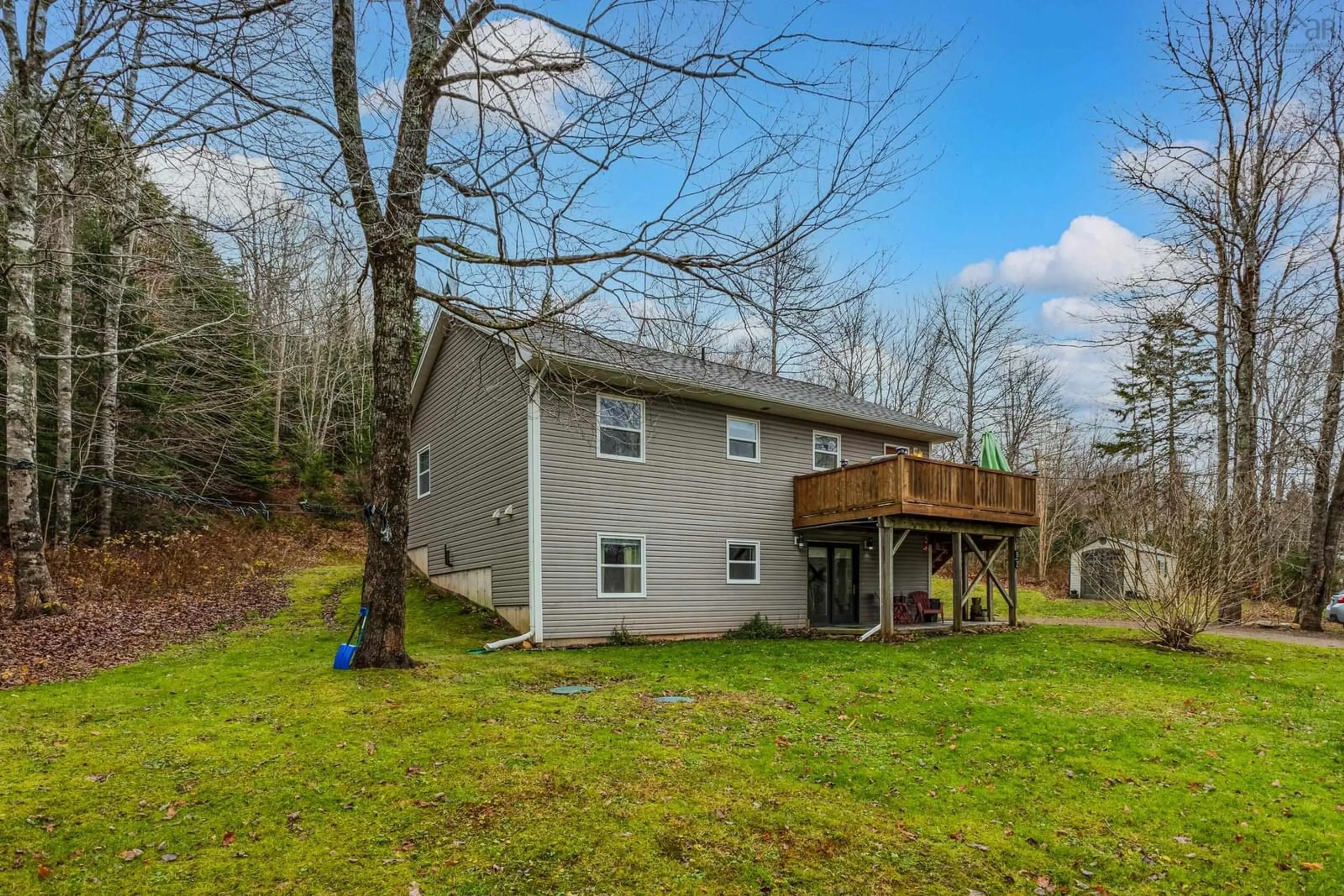 A pic from exterior of the house or condo, the fenced backyard for 82 Chase Lane, Beaver Brook Nova Scotia B0K 1S0