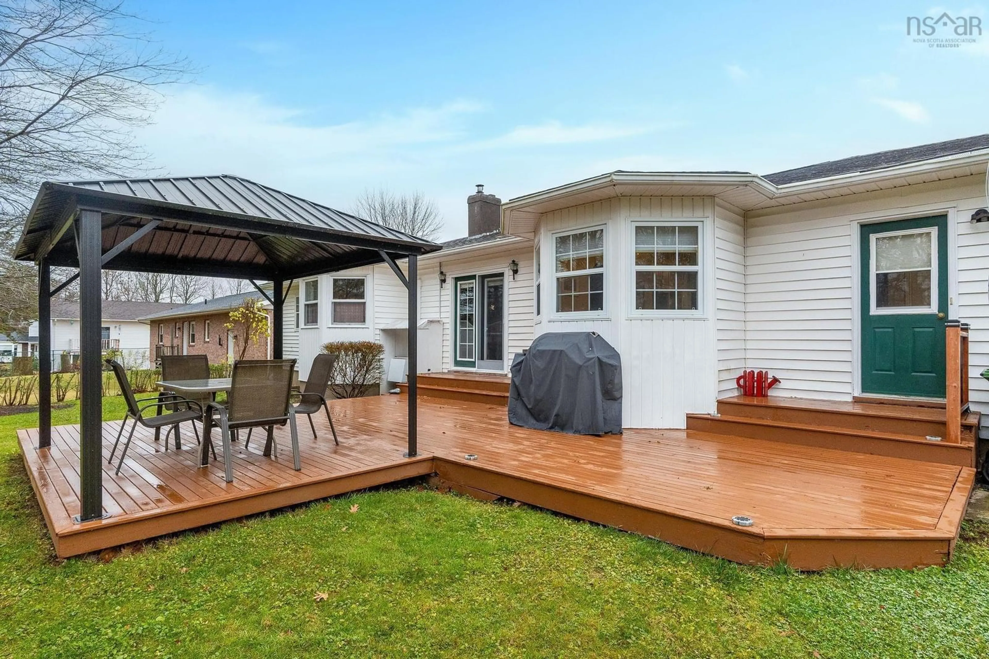 Patio, the fenced backyard for 29 Bishop Ave, New Minas Nova Scotia B4N 5M4