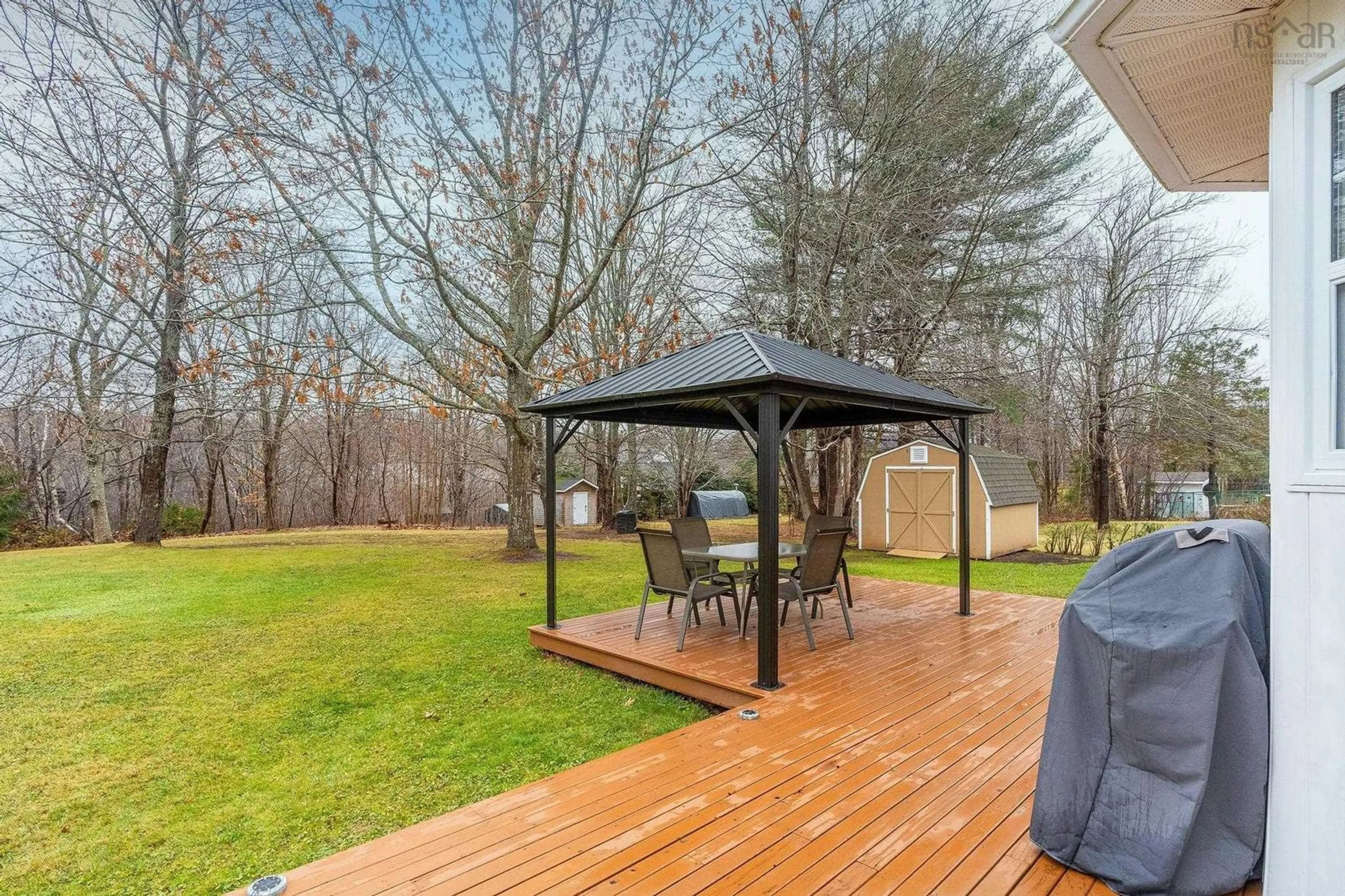 Patio, the fenced backyard for 29 Bishop Ave, New Minas Nova Scotia B4N 5M4