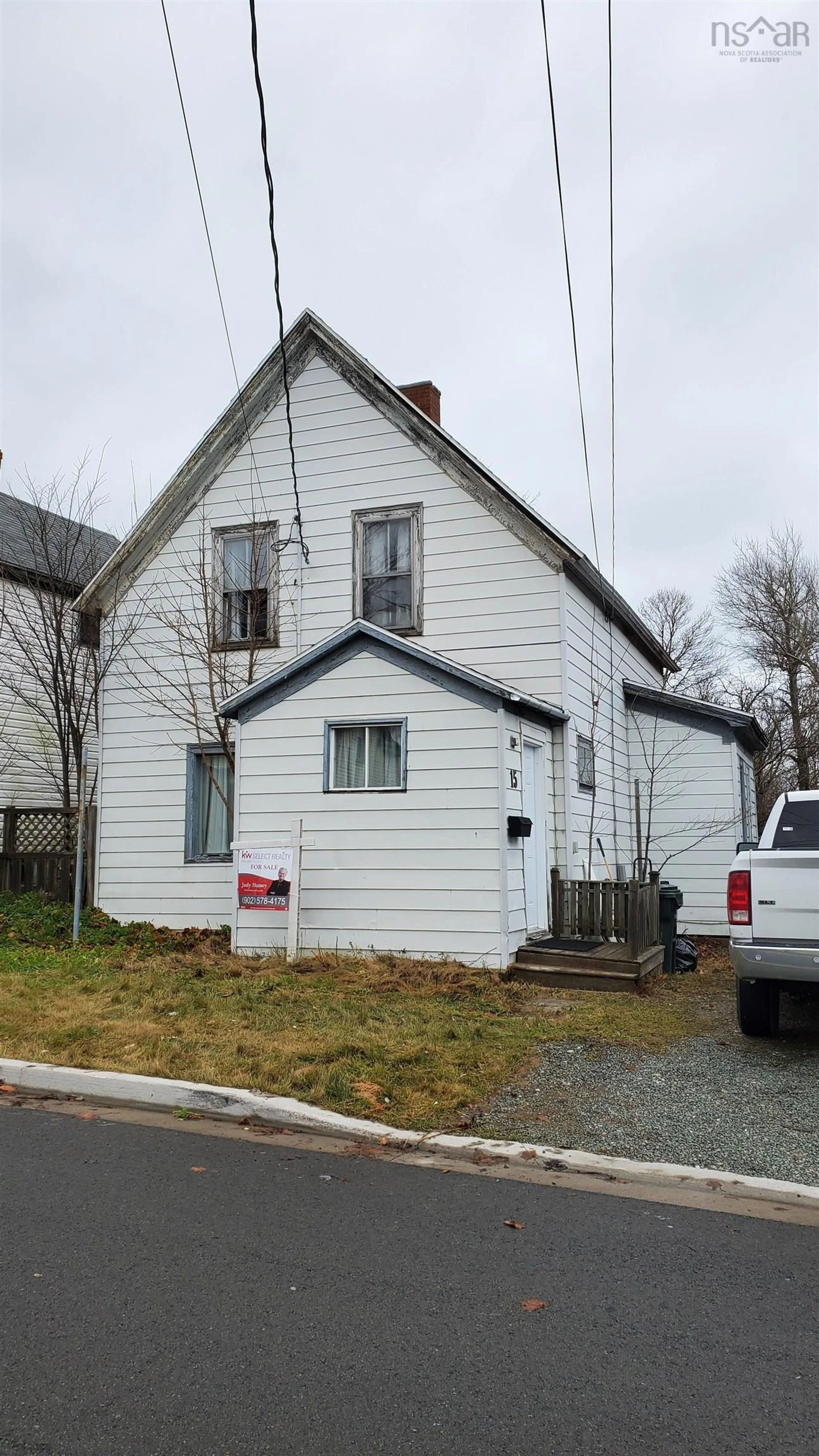 Frontside or backside of a home, the front or back of building for 15 Fletcher St, Glace Bay Nova Scotia B1A 3A4