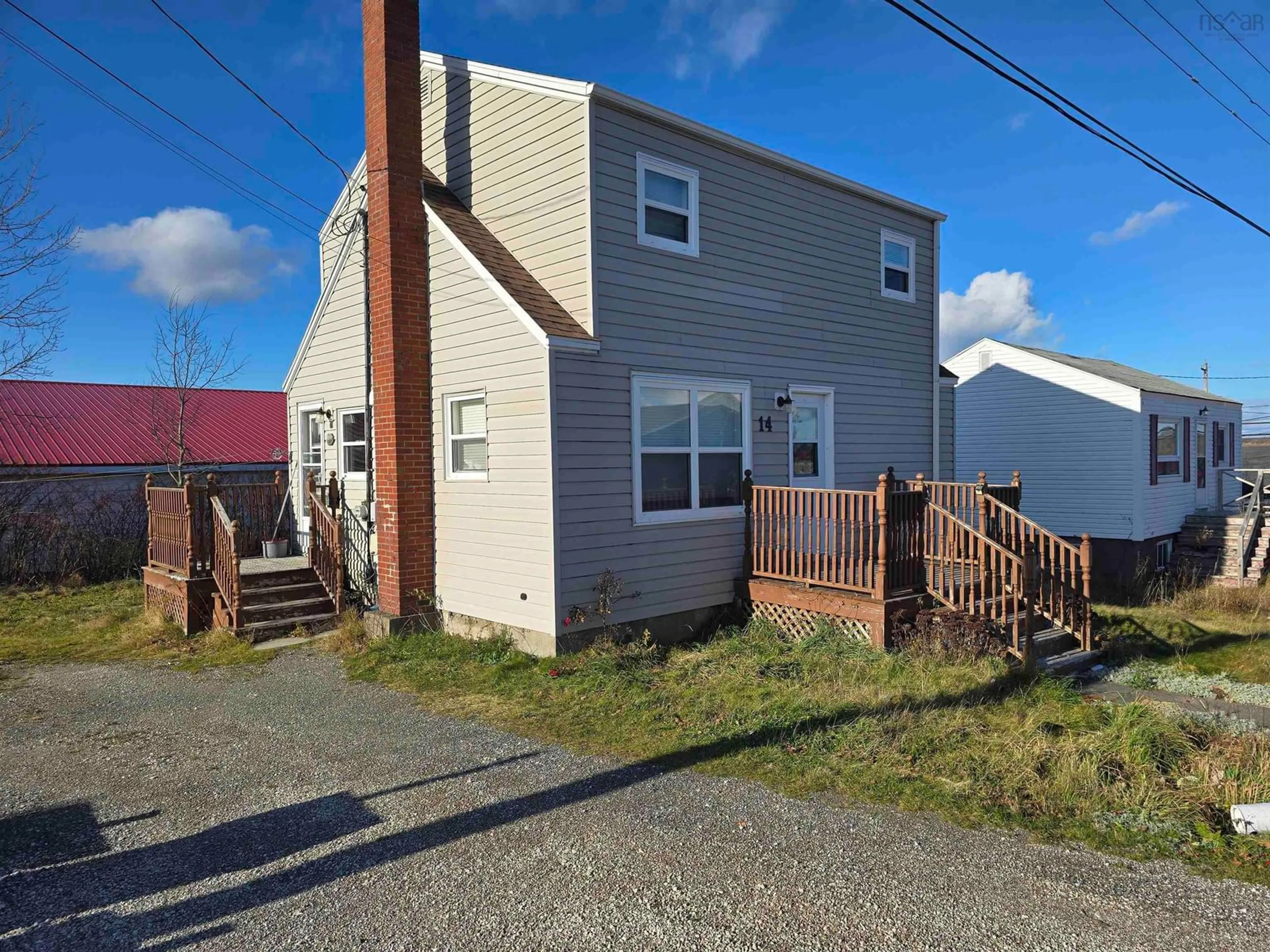 Frontside or backside of a home, the front or back of building for 14 Dundee Dr, Sydney Nova Scotia B1P 5V1