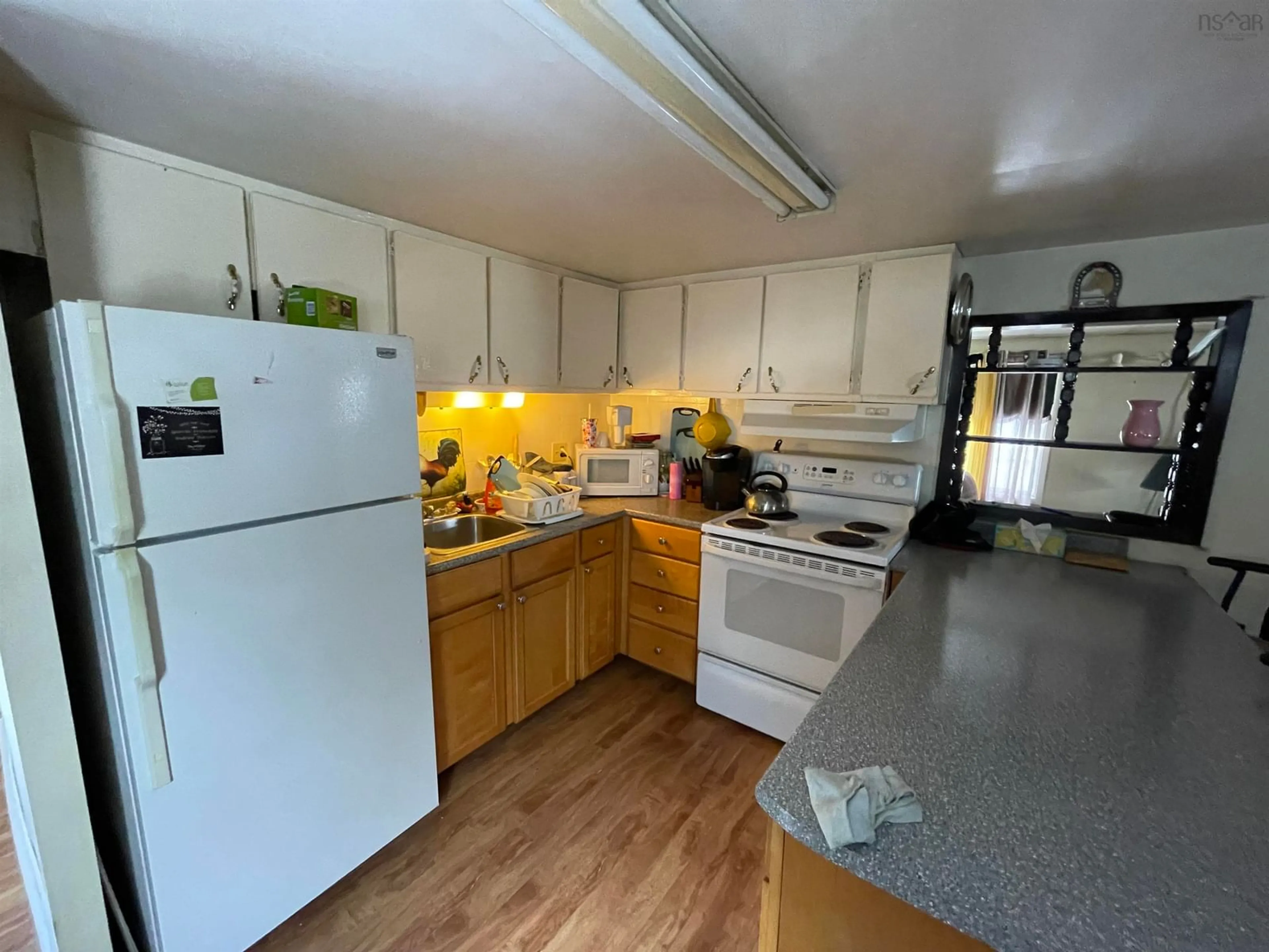 Kitchen, wood floors, cottage for 860 Deepdale Rd, Inverness Nova Scotia B0E 1N0