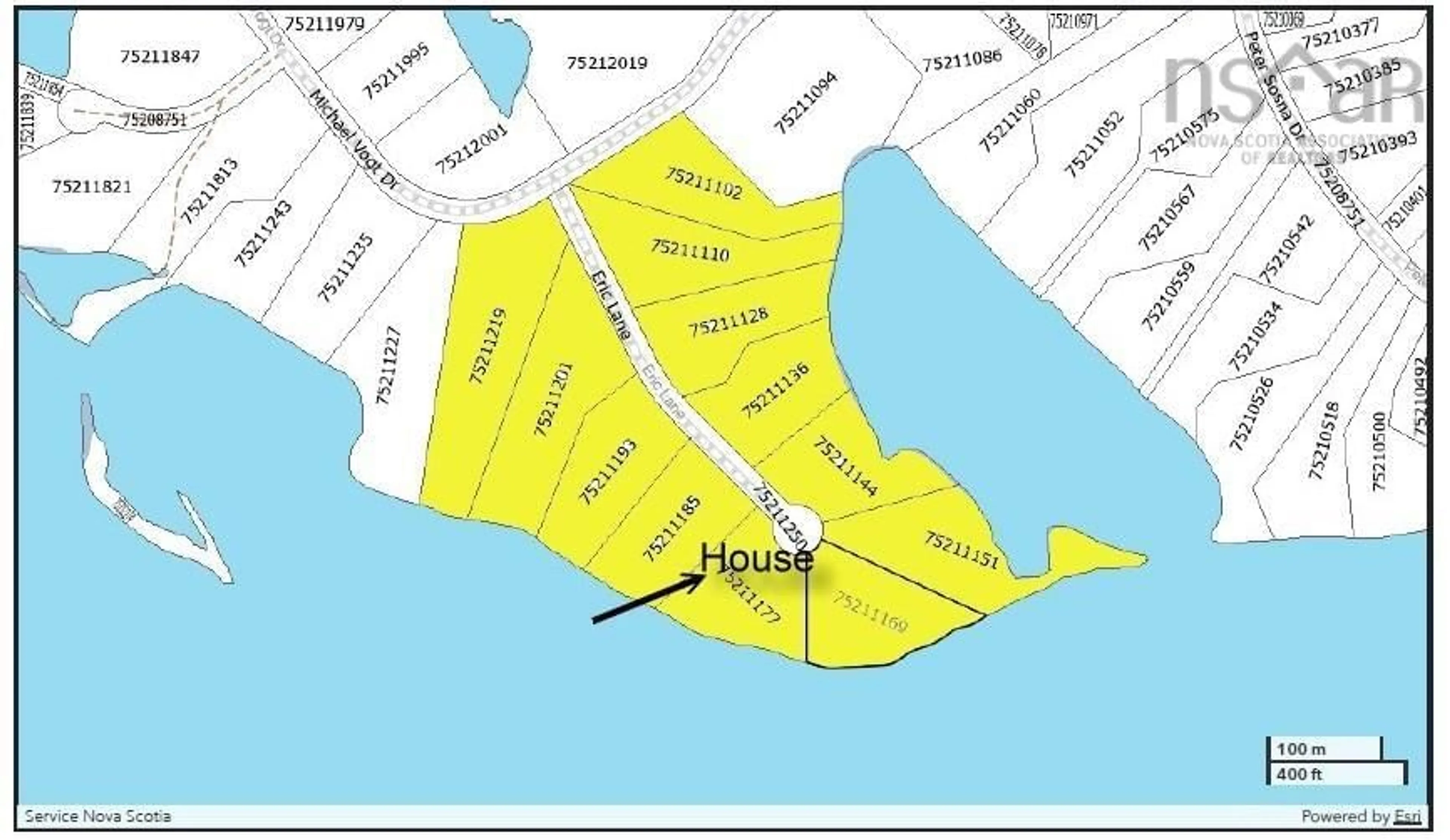 Picture of a map for Eric Lane, Hay Cove Nova Scotia B0E 3B0