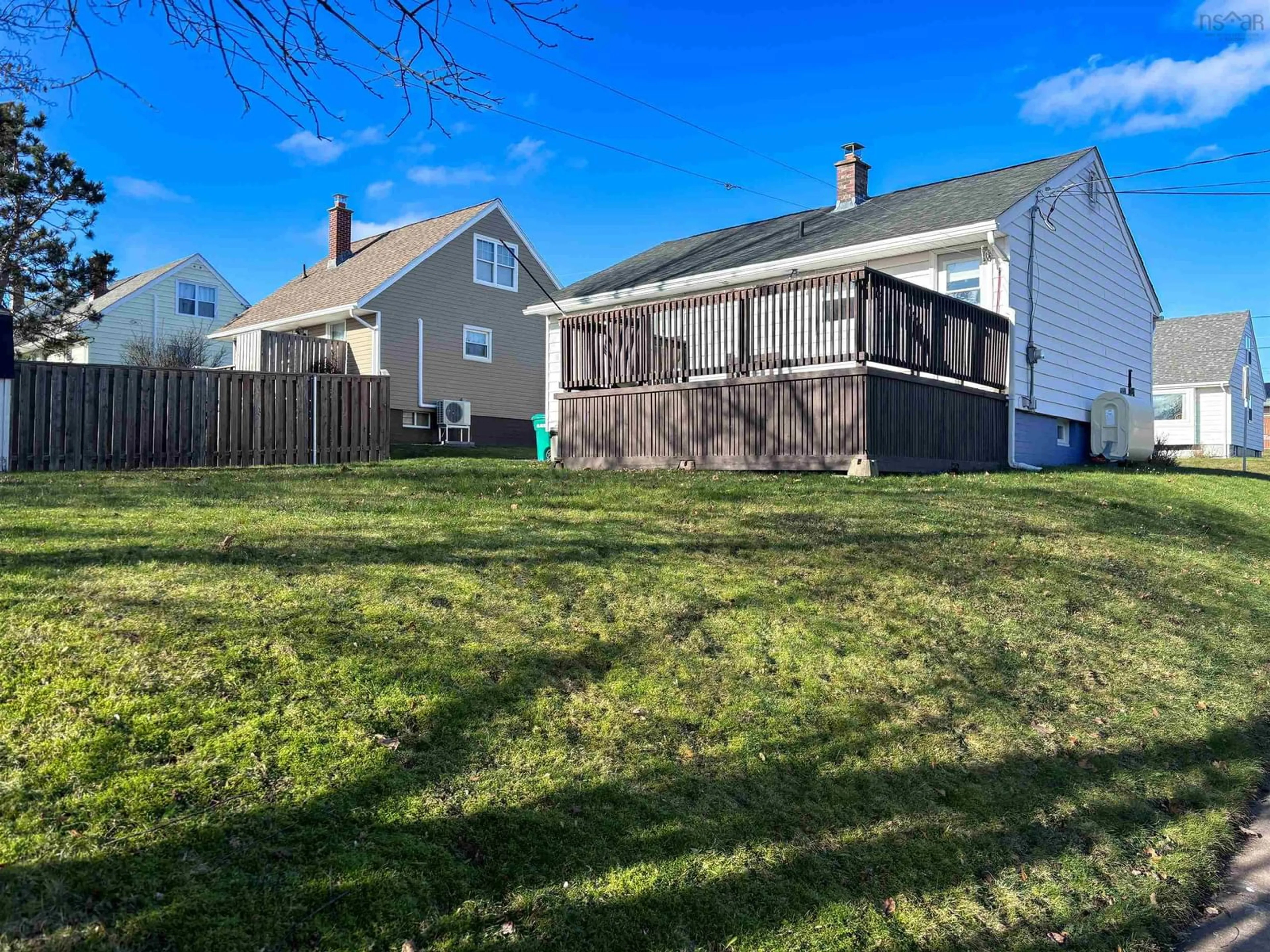 Frontside or backside of a home, the fenced backyard for 318 Victoria Ave, New Glasgow Nova Scotia B2H 1W5