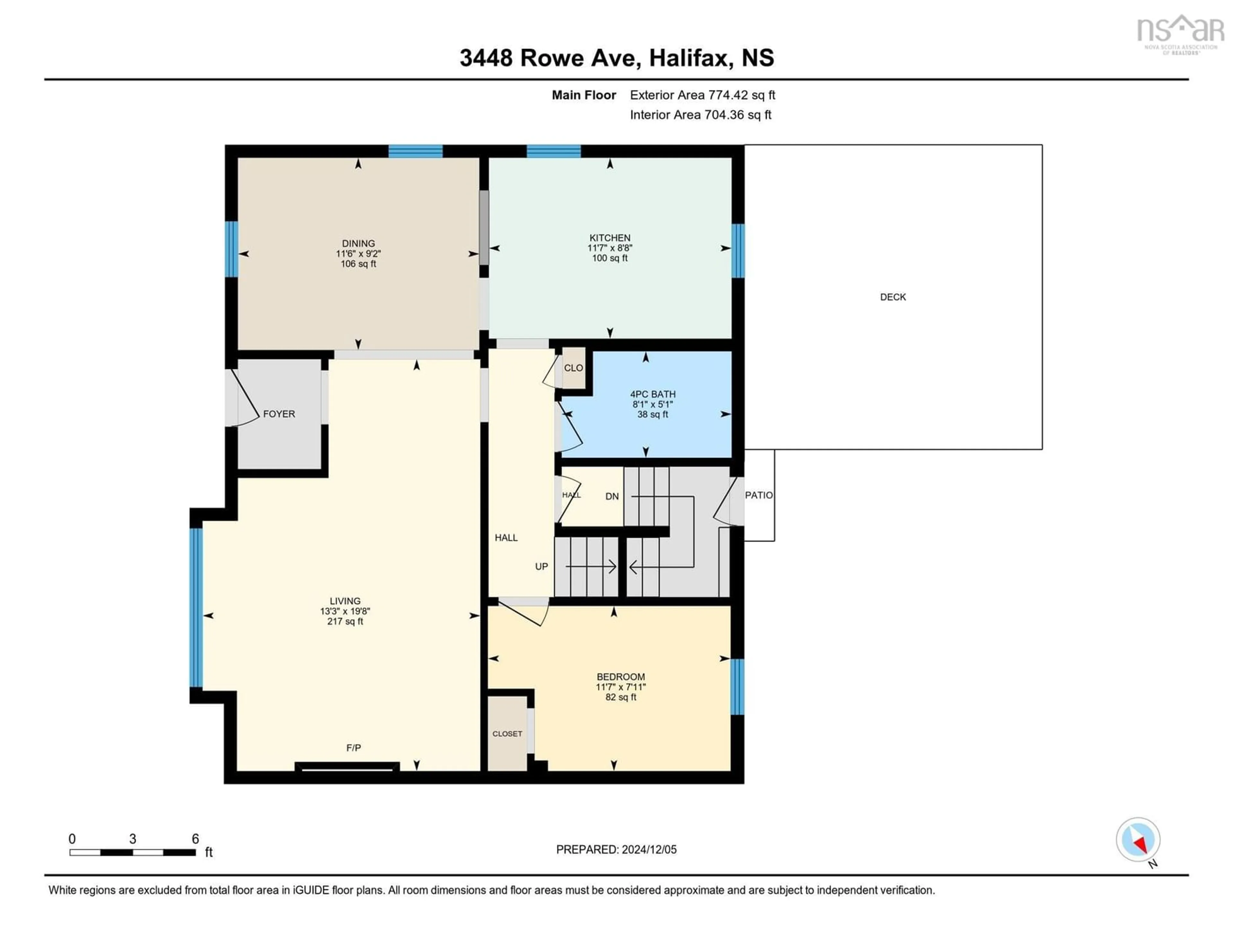 Floor plan for 3448 Rowe Ave, Halifax Nova Scotia B3L 4C7