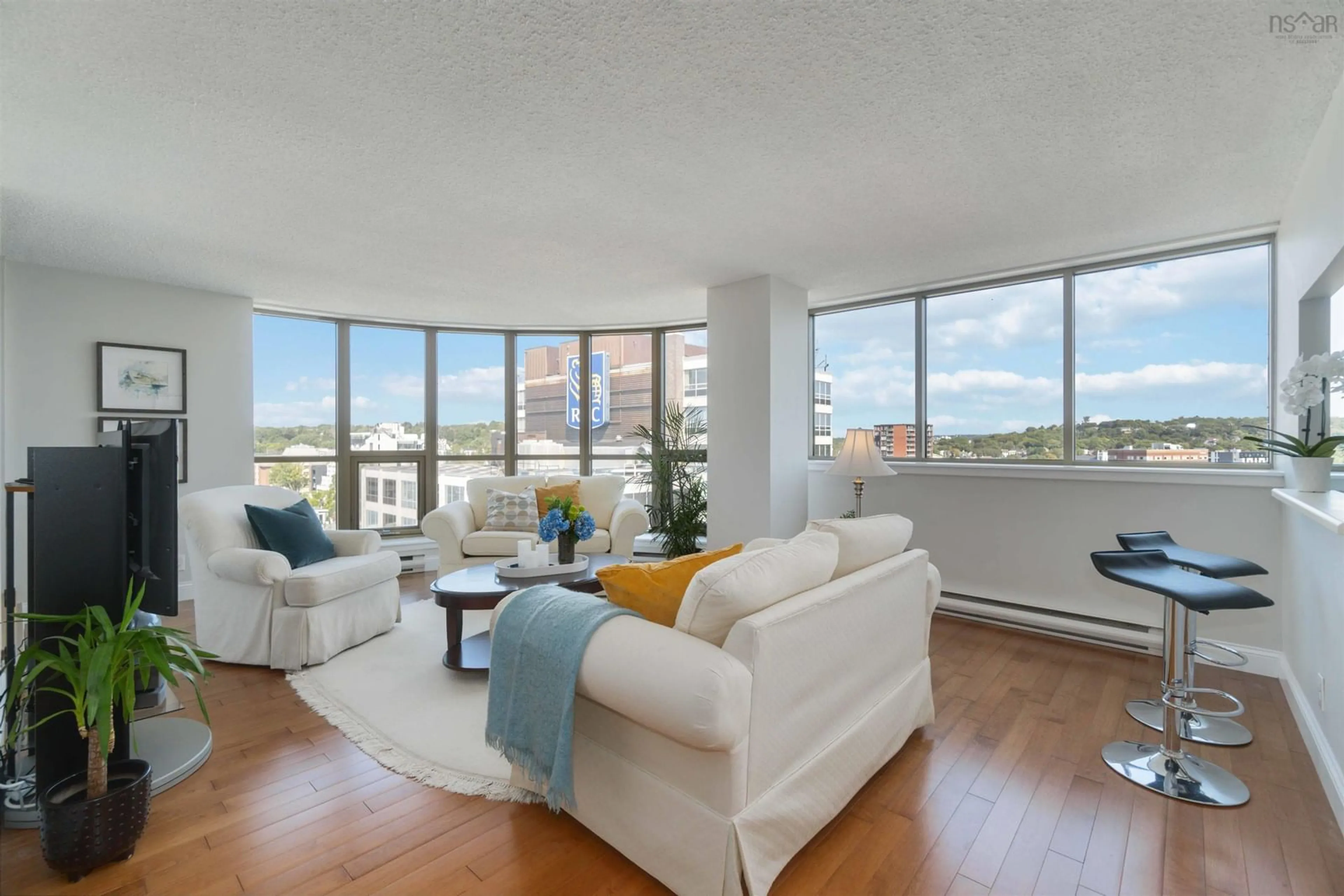 Living room, wood floors for 1 Prince St #902, Dartmouth Nova Scotia B2Y 4L3