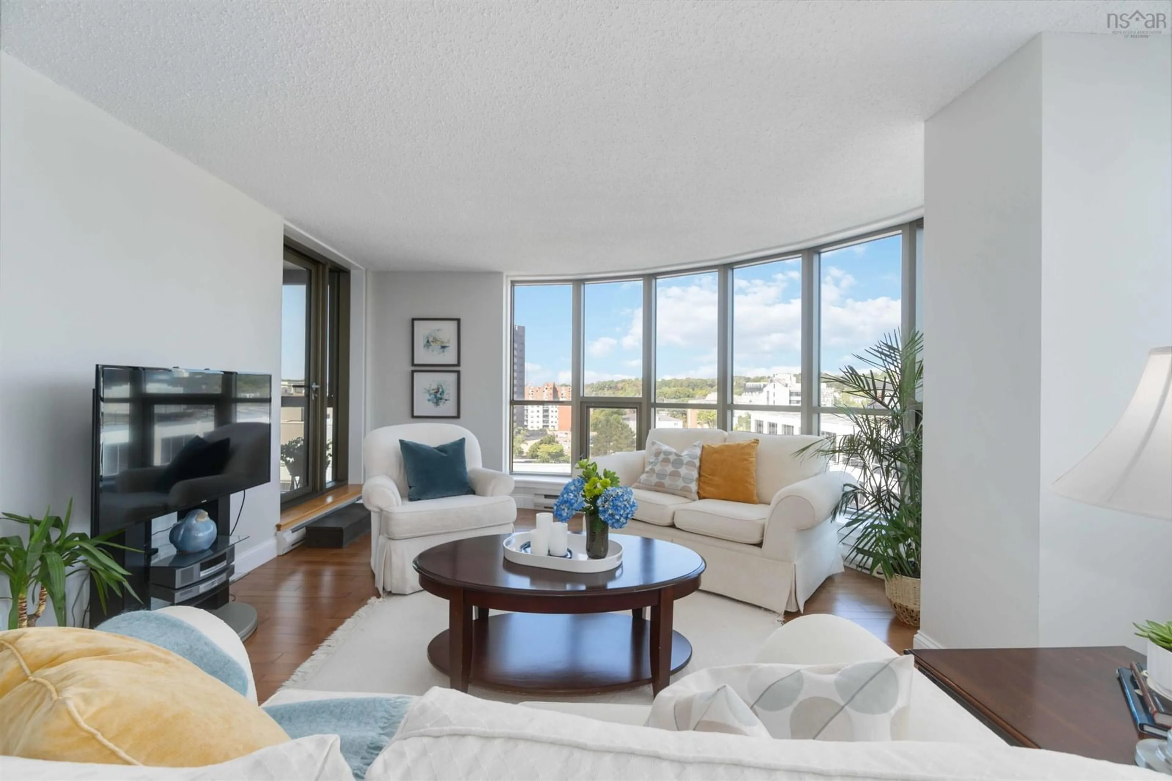 Living room, wood floors for 1 Prince St #902, Dartmouth Nova Scotia B2Y 4L3