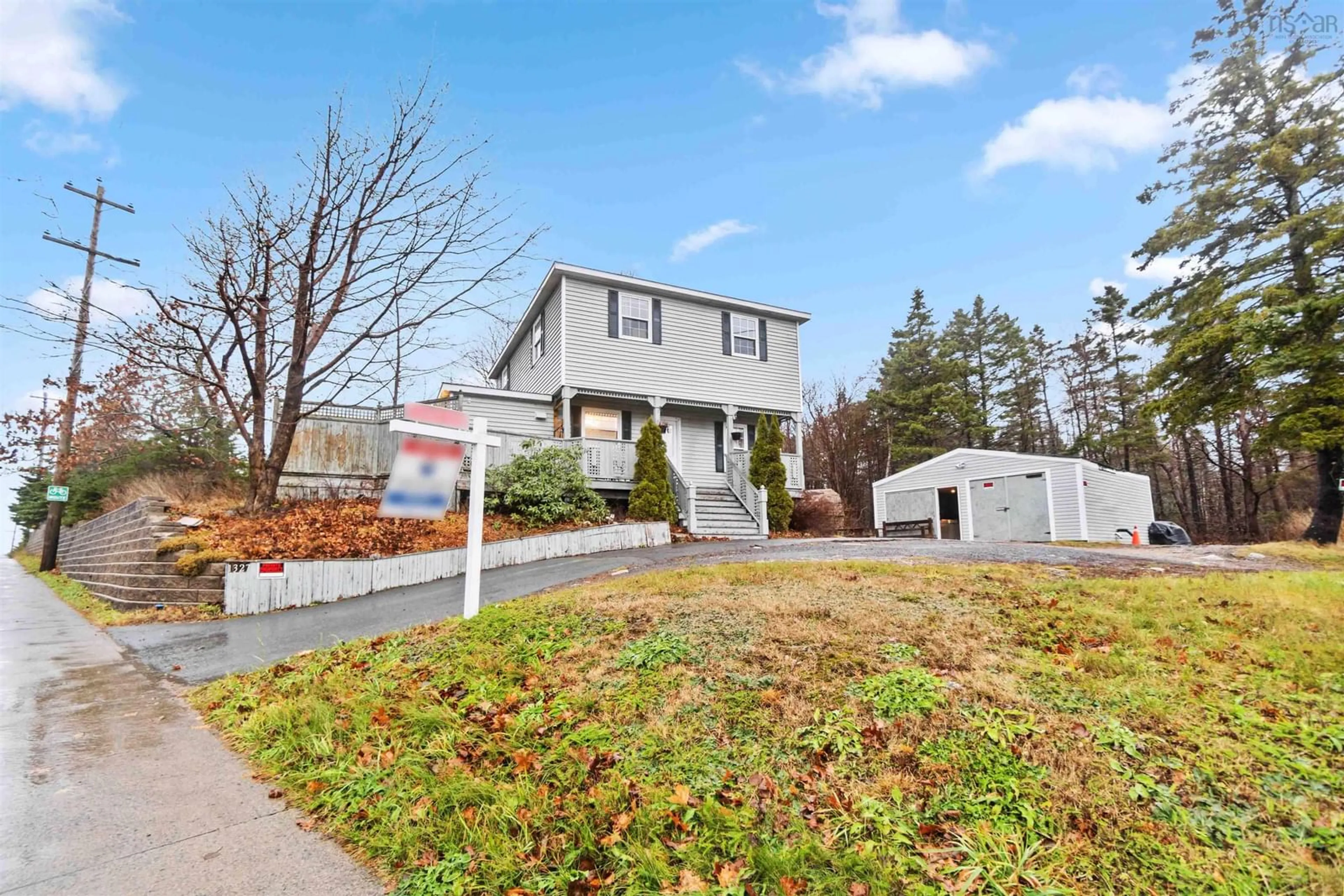 A pic from exterior of the house or condo, the fenced backyard for 1327 St Margarets Bay Rd, Beechville Nova Scotia B3T 1H5