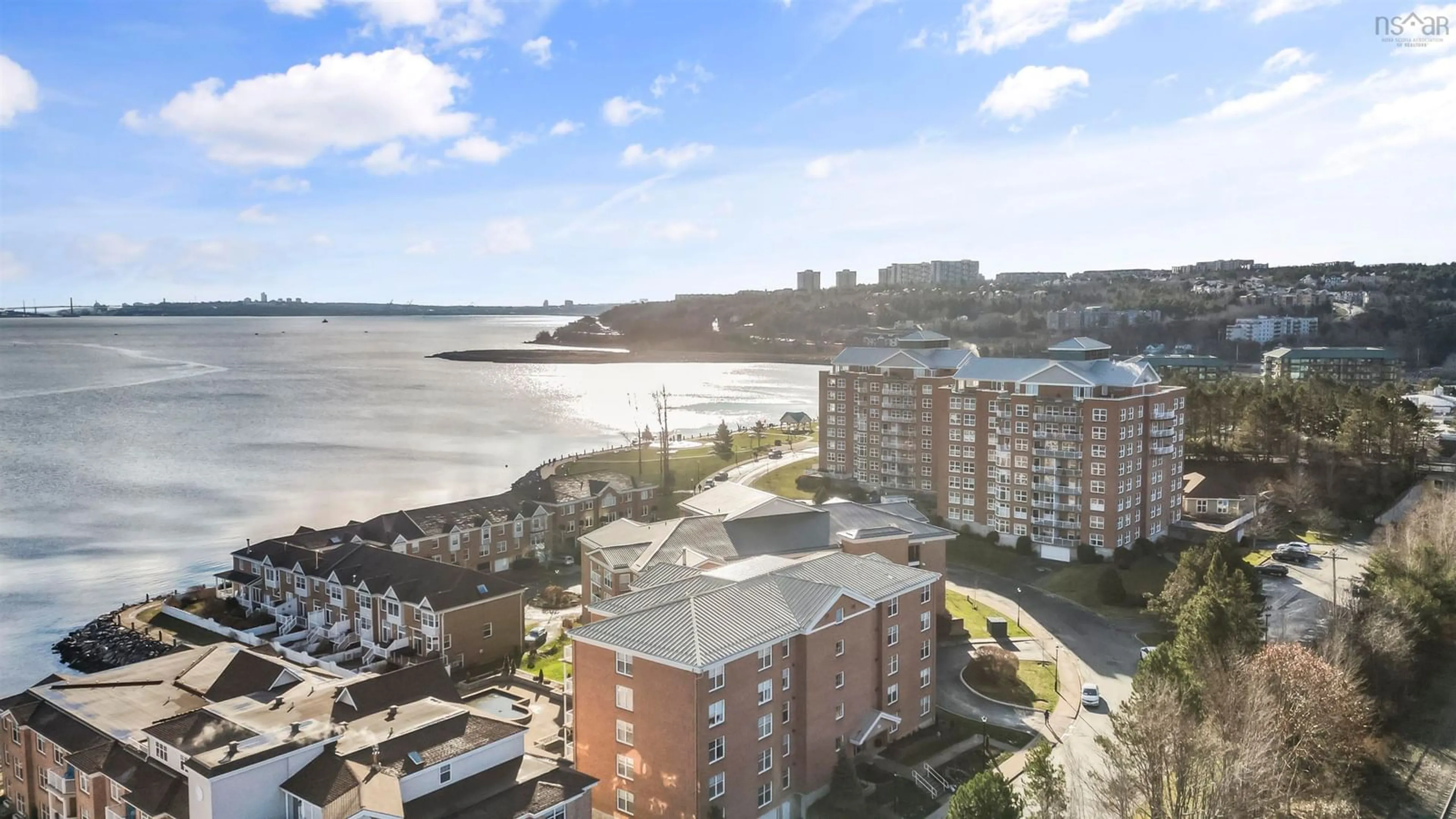 A pic from outside/outdoor area/front of a property/back of a property/a pic from drone, water/lake/river/ocean view for 50 Waterfront Dr #504, Bedford Nova Scotia B4A 4H3