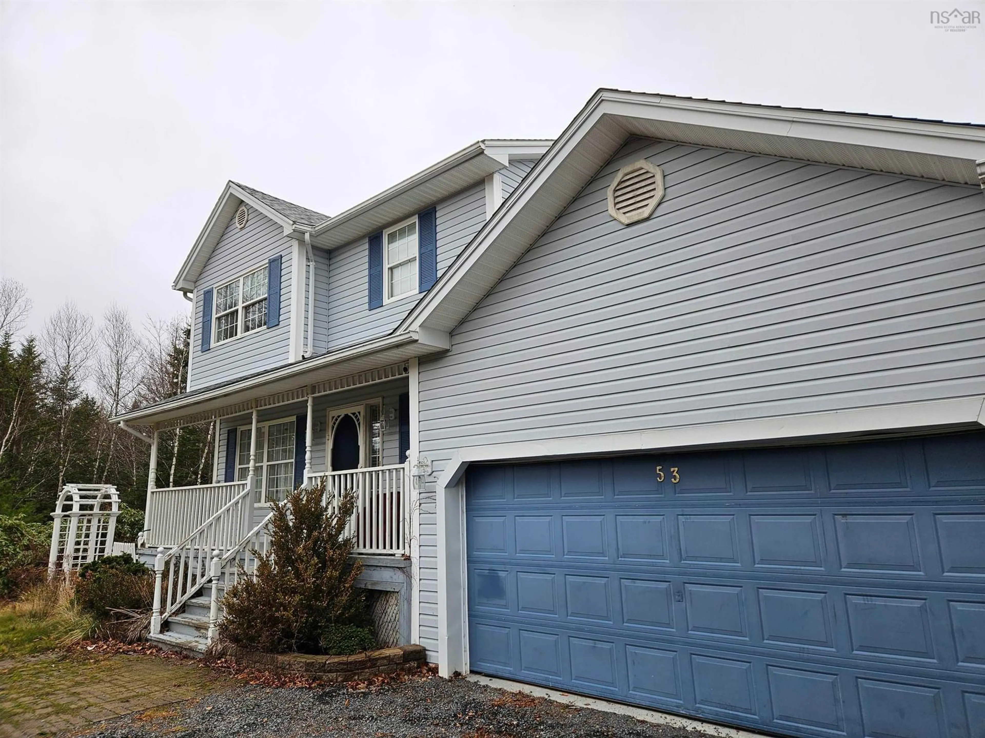 Home with vinyl exterior material, street for 53 George Samuel Dr, Hammonds Plains Nova Scotia B4B 1L9