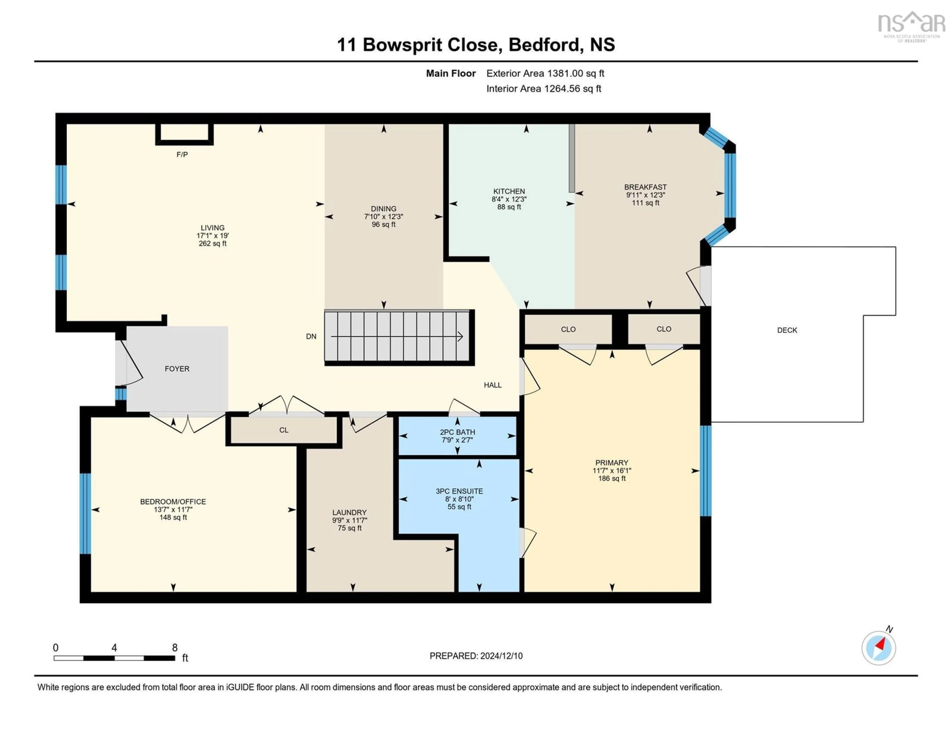 Floor plan for 11 Bowsprit Close, Bedford Nova Scotia B4A 4A3