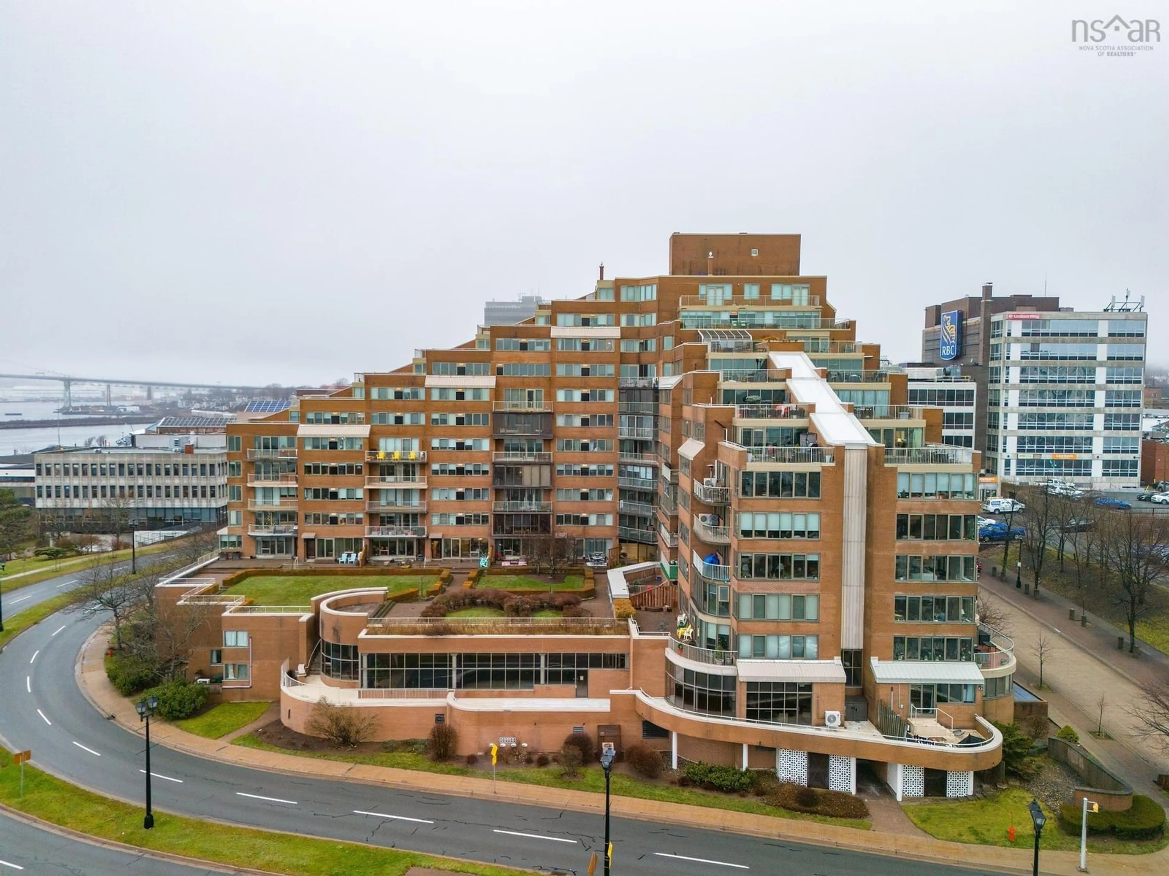 A pic from outside/outdoor area/front of a property/back of a property/a pic from drone, city buildings view from balcony for 1 Prince St #111, Dartmouth Nova Scotia B2Y 4L3