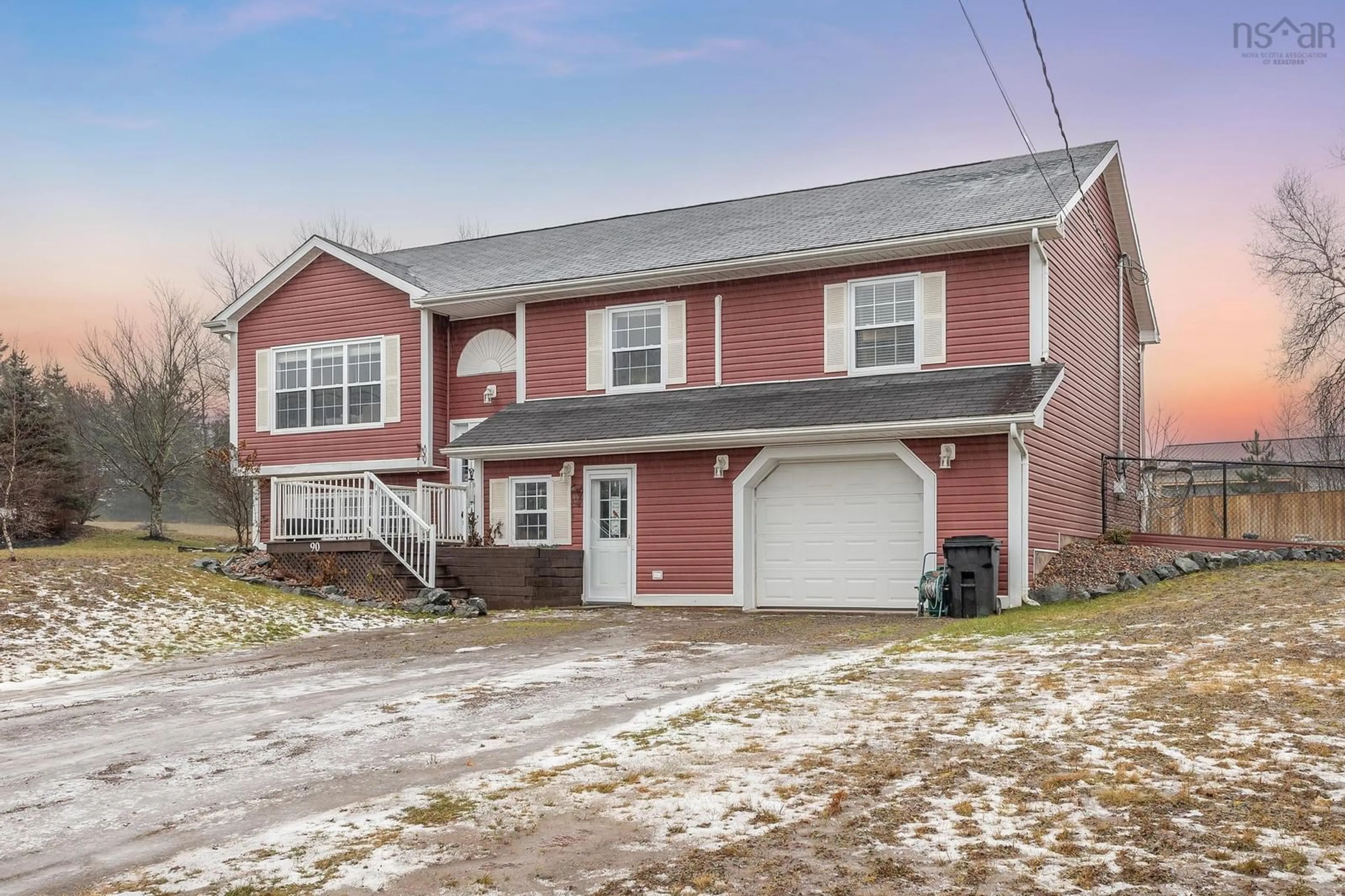 Home with vinyl exterior material, street for 90 Edgehill Dr, Valley Nova Scotia B6L 3K3