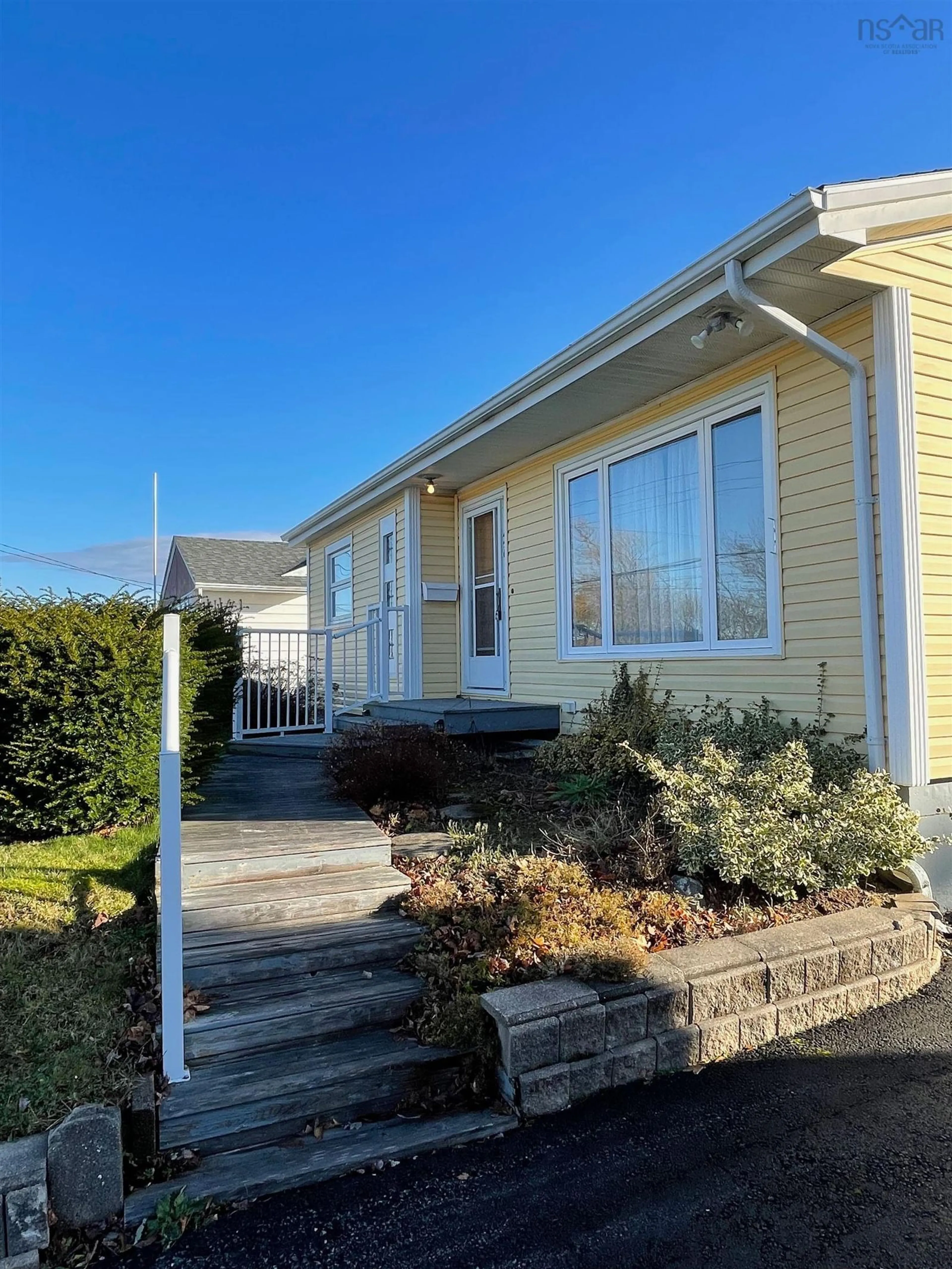 Home with vinyl exterior material, street for 436 Birch Hill Drive, Sydney Nova Scotia B1P 3V9