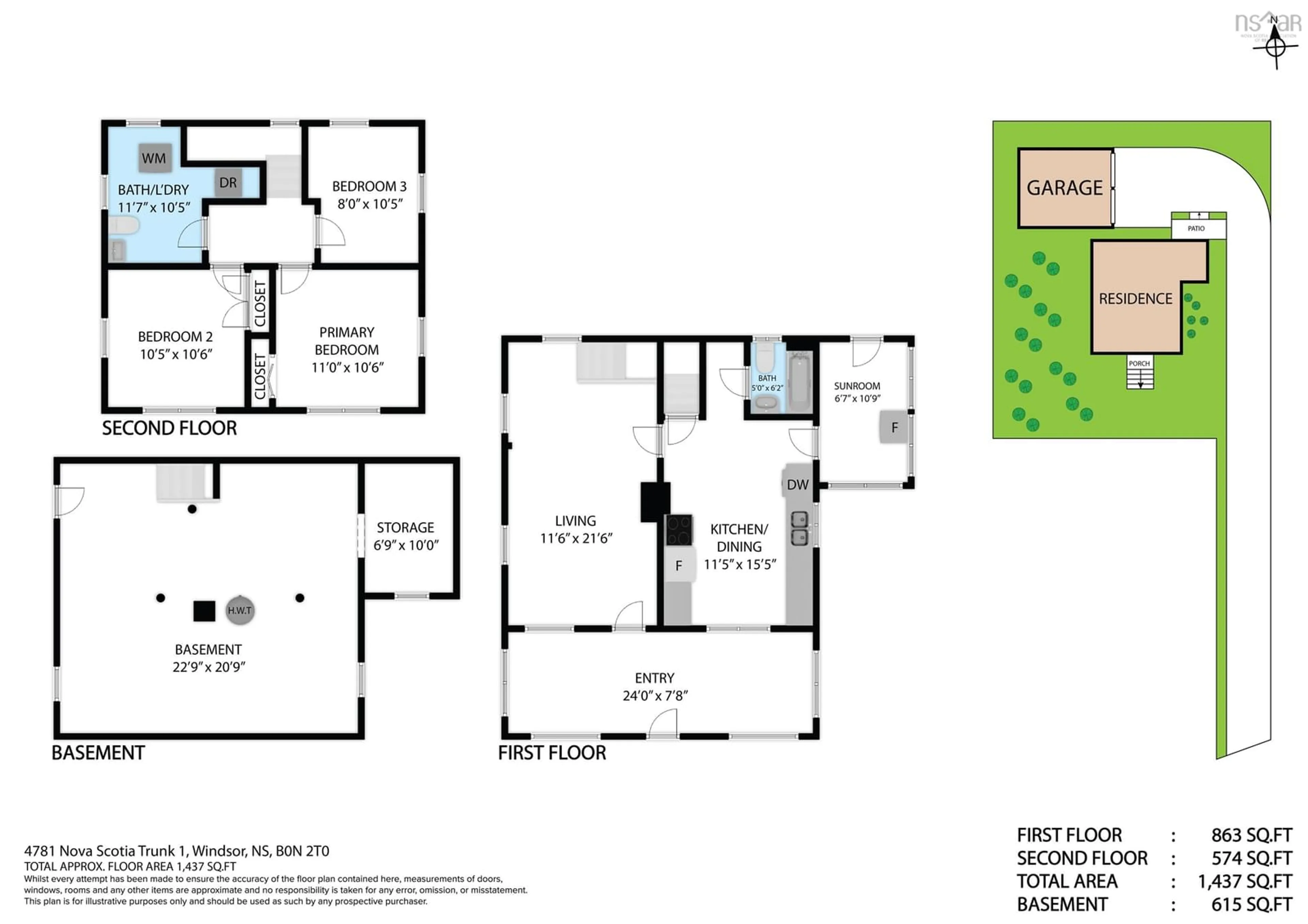 Floor plan for 4781 Highway 1, Three Mile Plains Nova Scotia B0N 2T0