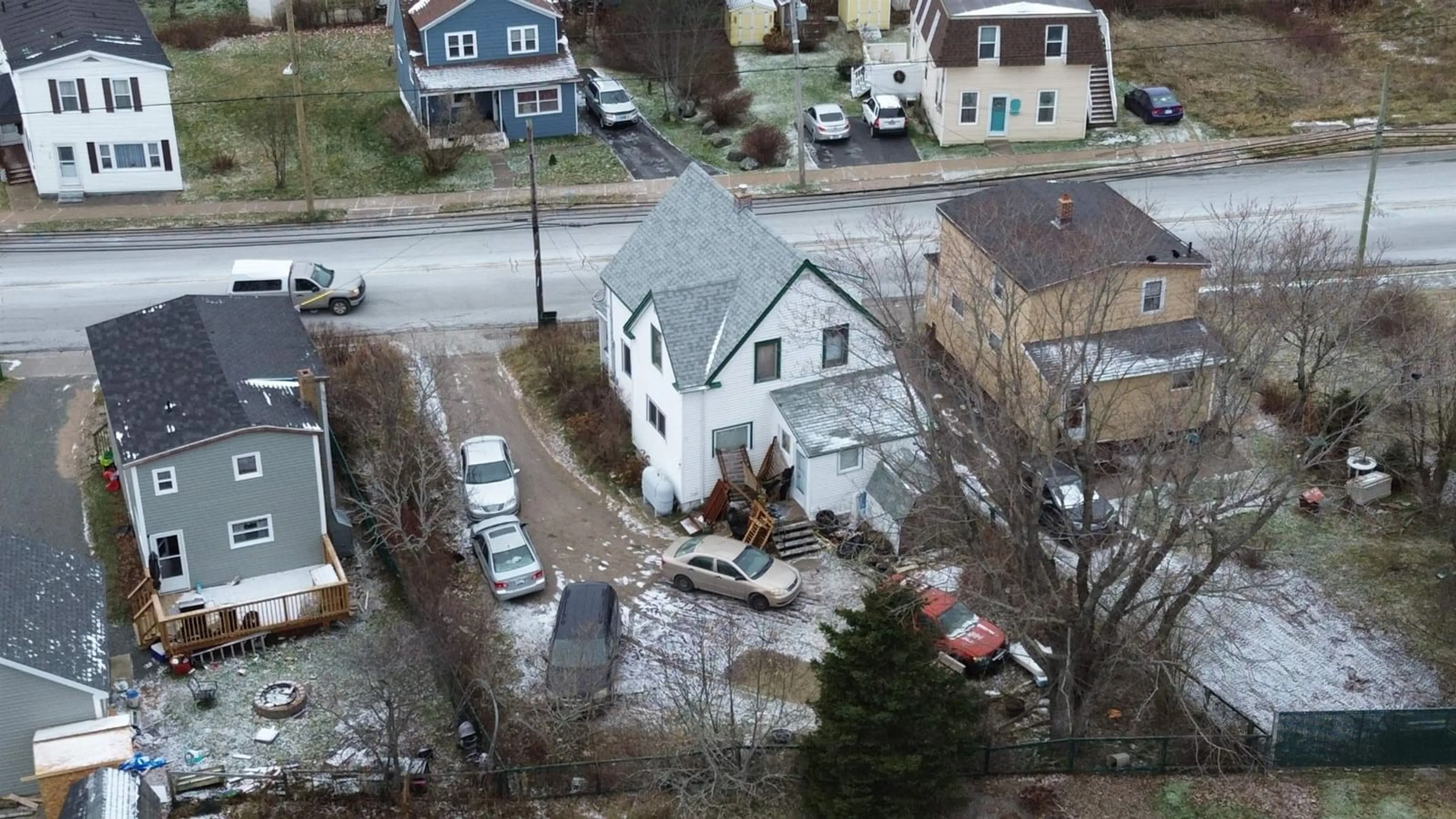 A pic from outside/outdoor area/front of a property/back of a property/a pic from drone, street for 1412 Victoria Rd, Sydney Nova Scotia B1N 1M5