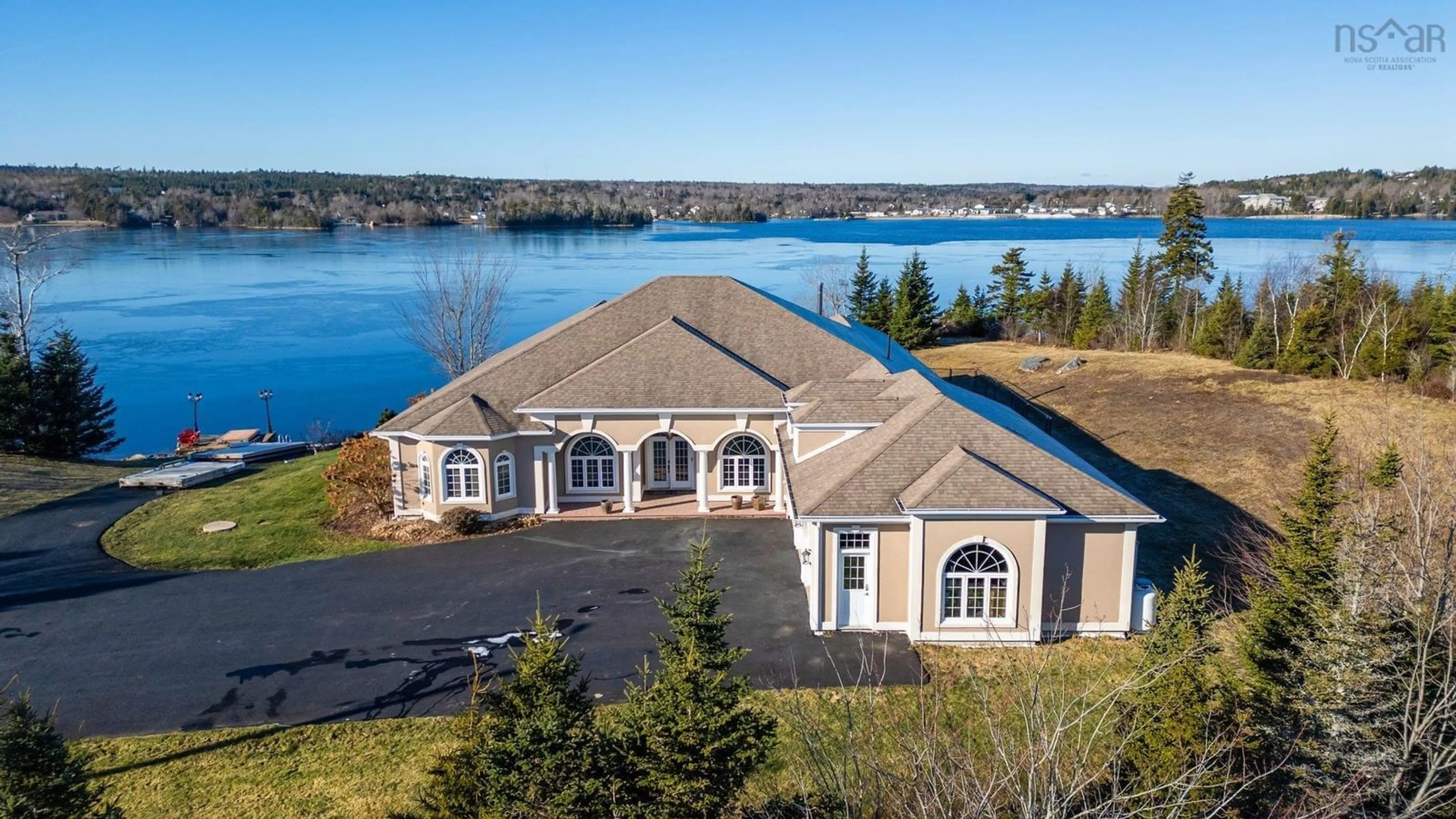 A pic from outside/outdoor area/front of a property/back of a property/a pic from drone, water/lake/river/ocean view for 80 Joan Elizabeth Way, Porters Lake Nova Scotia B3E 1N9