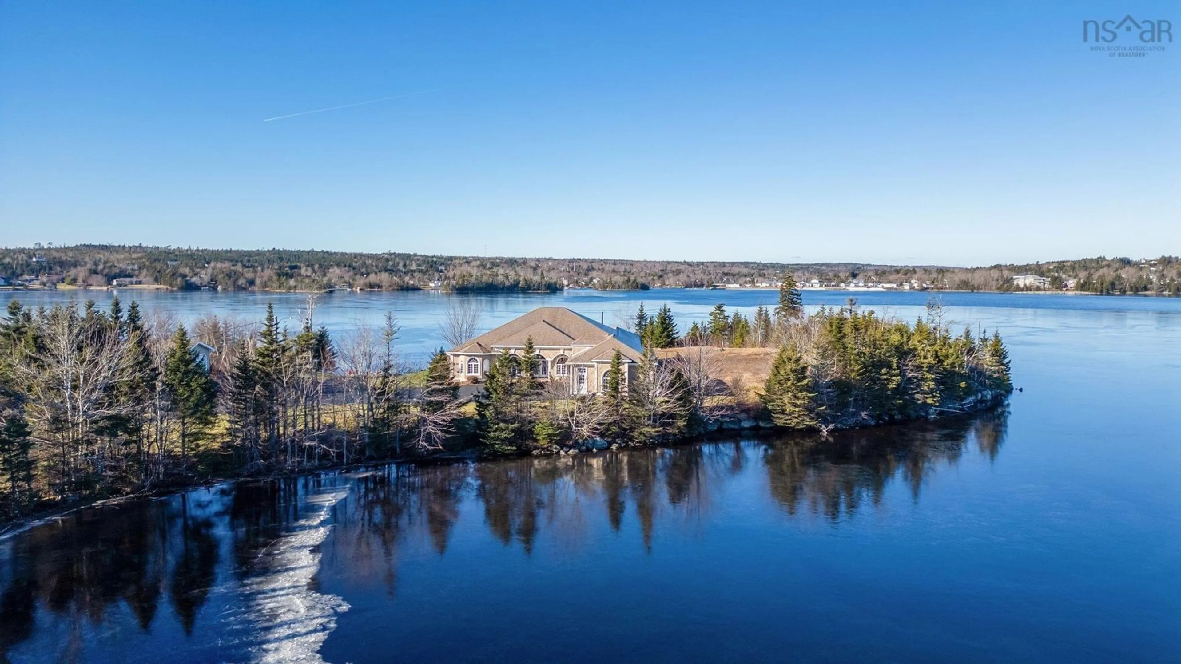 A pic from outside/outdoor area/front of a property/back of a property/a pic from drone, water/lake/river/ocean view for 80 Joan Elizabeth Way, Porters Lake Nova Scotia B3E 1N9