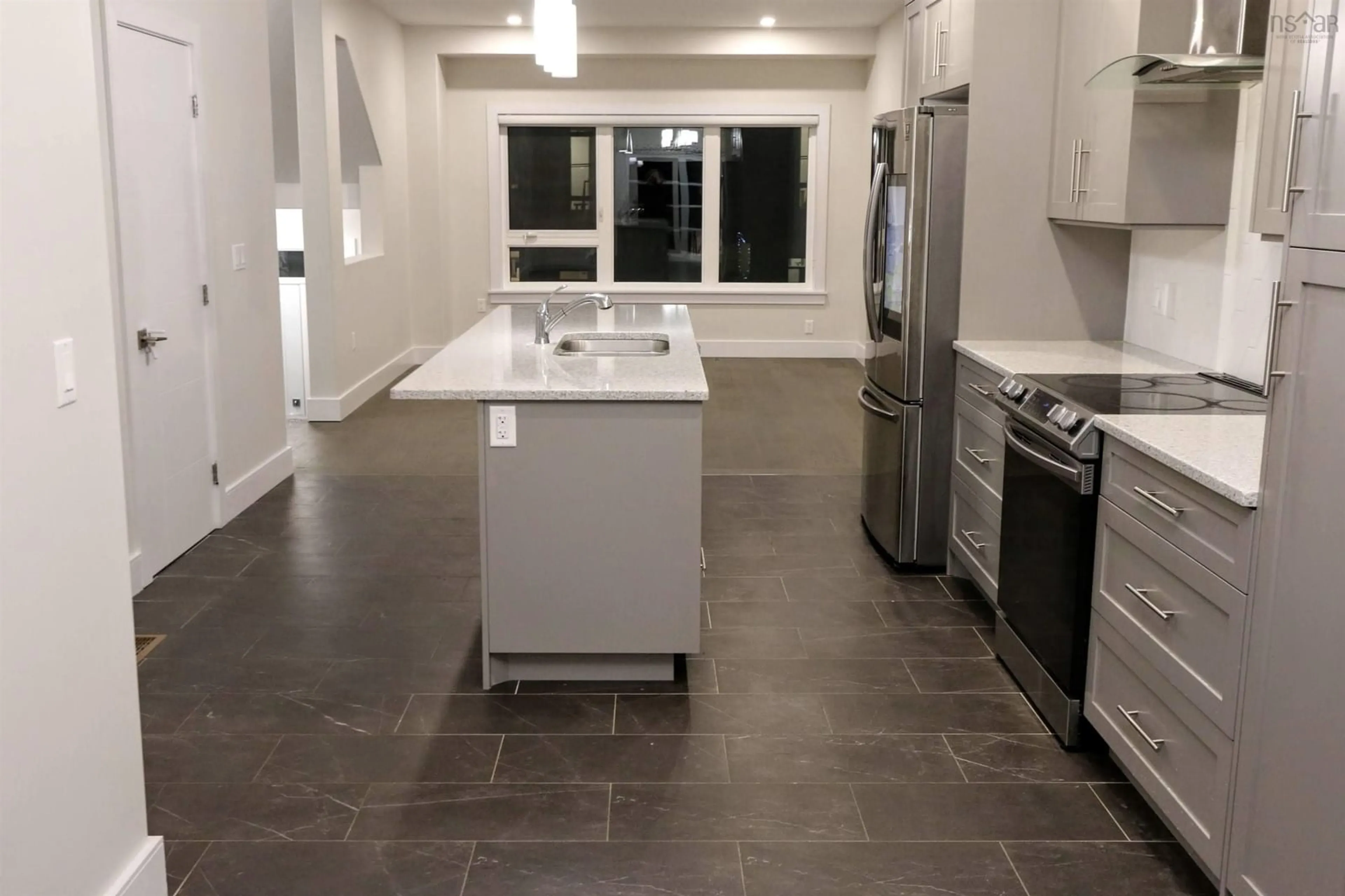 Open concept kitchen, ceramic/tile floor for 128 Eliza Ritchie Cres, Halifax Nova Scotia B3M 0K6