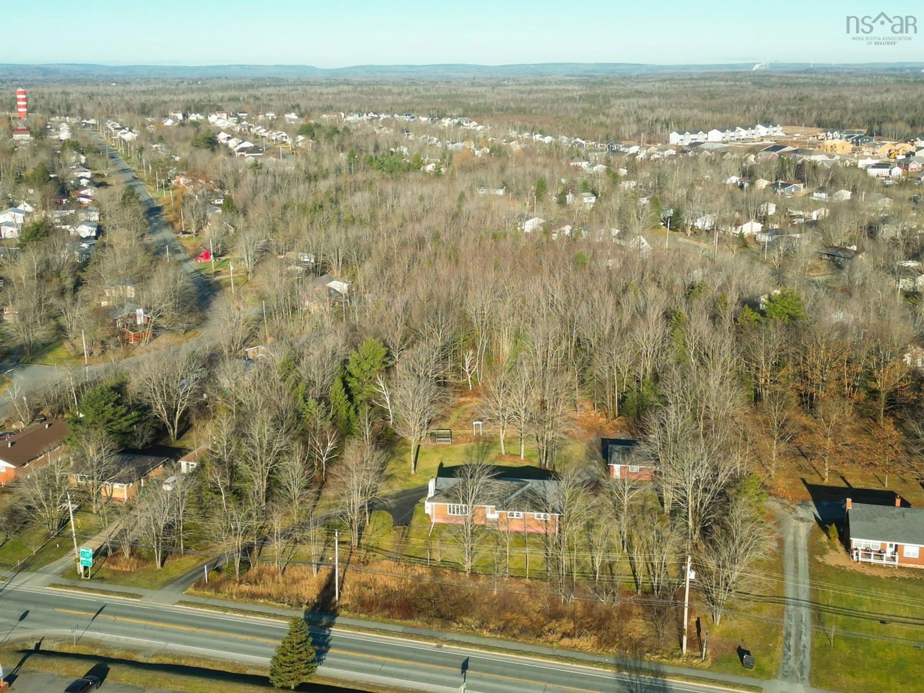 A pic from outside/outdoor area/front of a property/back of a property/a pic from drone, forest/trees view for 1158 2 Hwy, Lantz Nova Scotia B2S 1T4