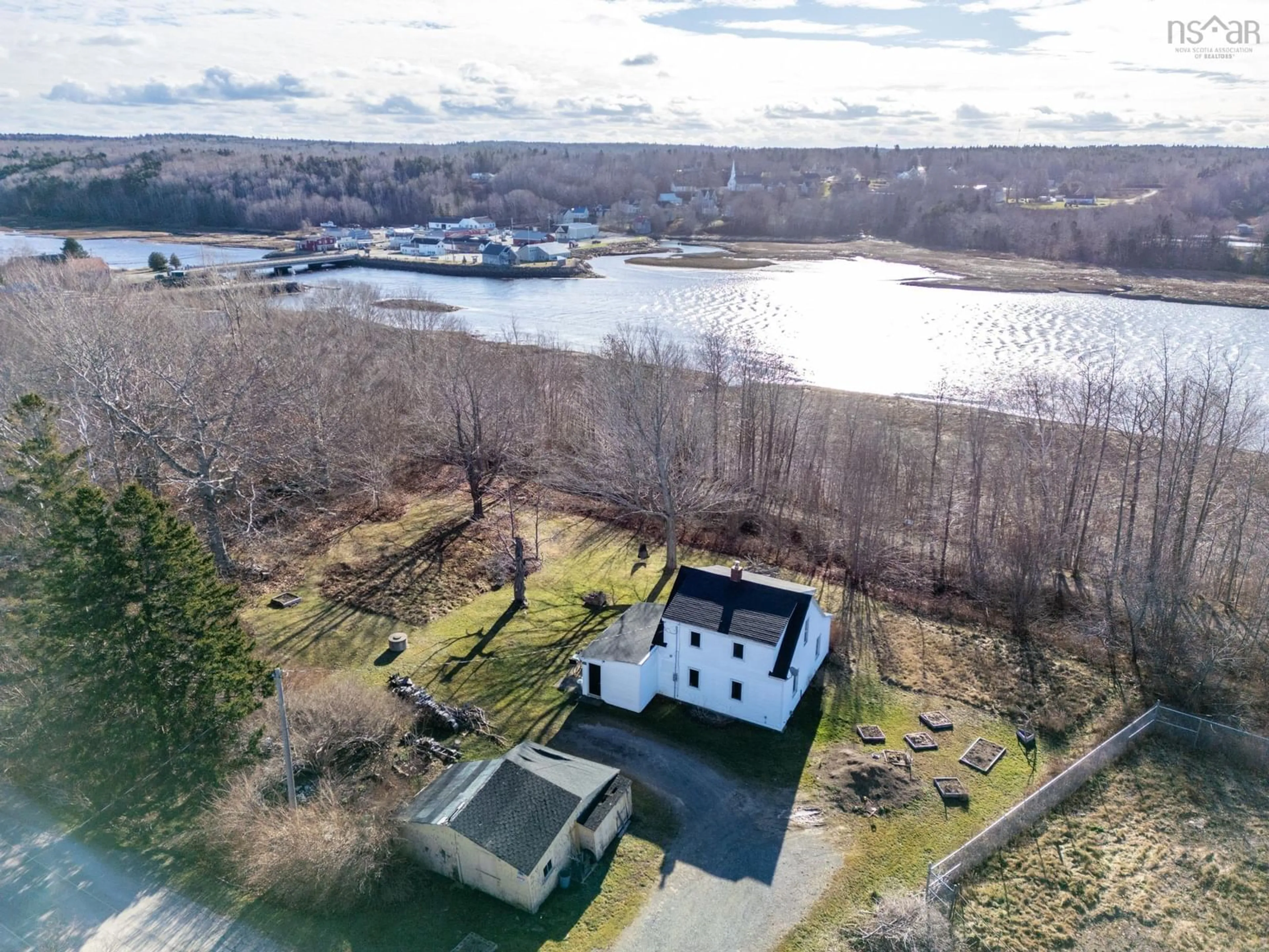 A pic from outside/outdoor area/front of a property/back of a property/a pic from drone, water/lake/river/ocean view for 57 Victoria Ave, Weymouth Nova Scotia B0W 3T0