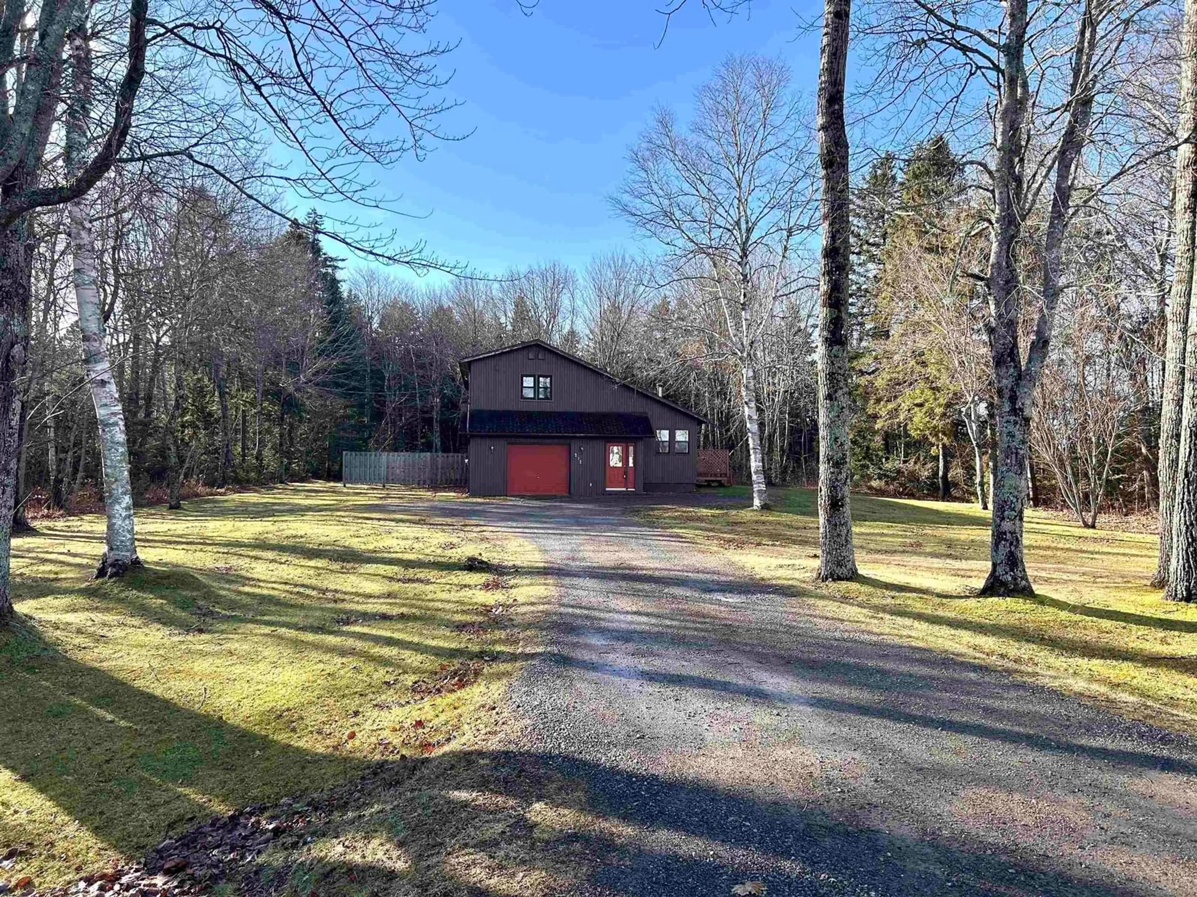 A pic from outside/outdoor area/front of a property/back of a property/a pic from drone, forest/trees view for 272 Fox Ranch Rd, East Amherst Nova Scotia B4H 3Y3