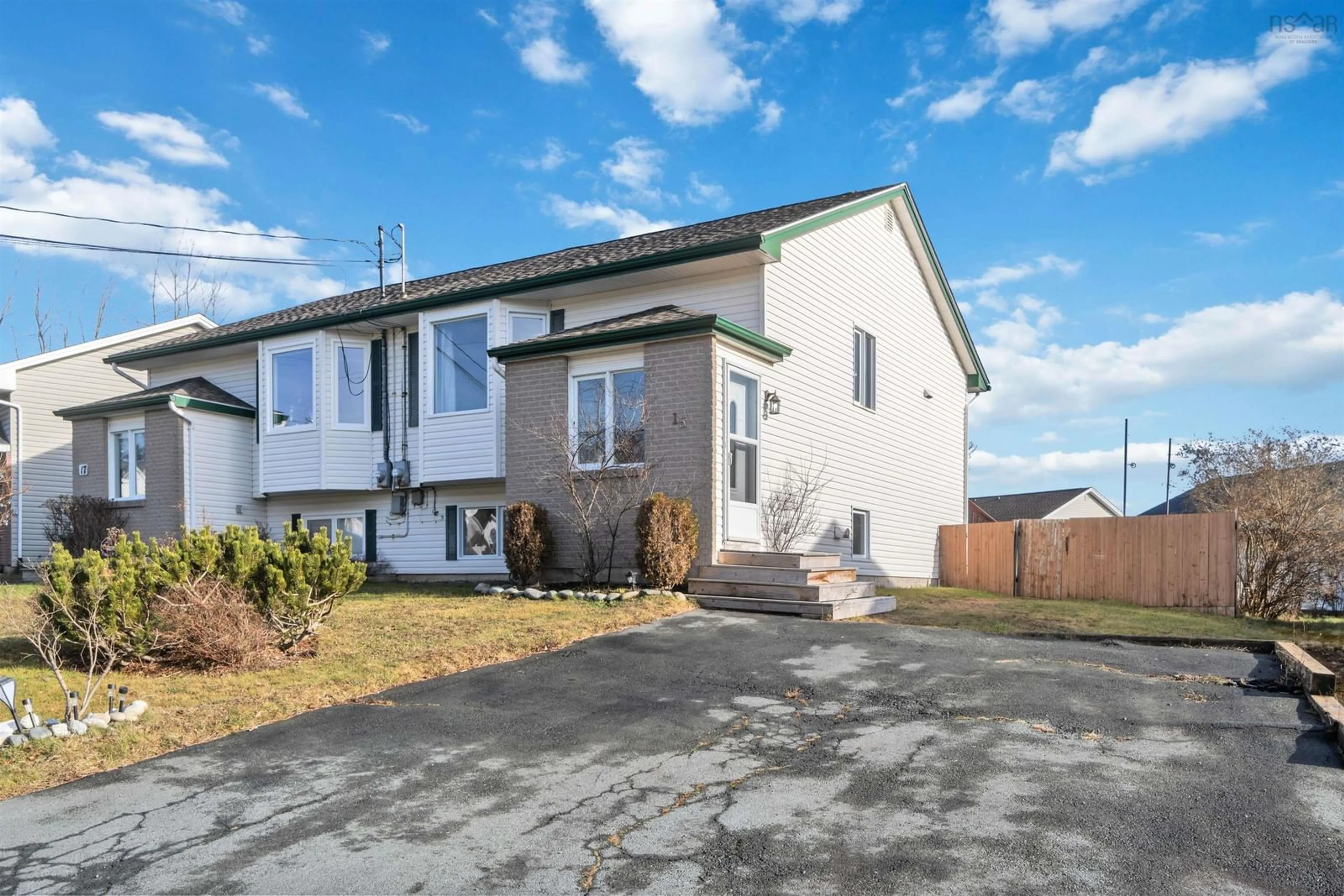 Home with vinyl exterior material, street for 15 Chater St, Eastern Passage Nova Scotia B3G 1N7