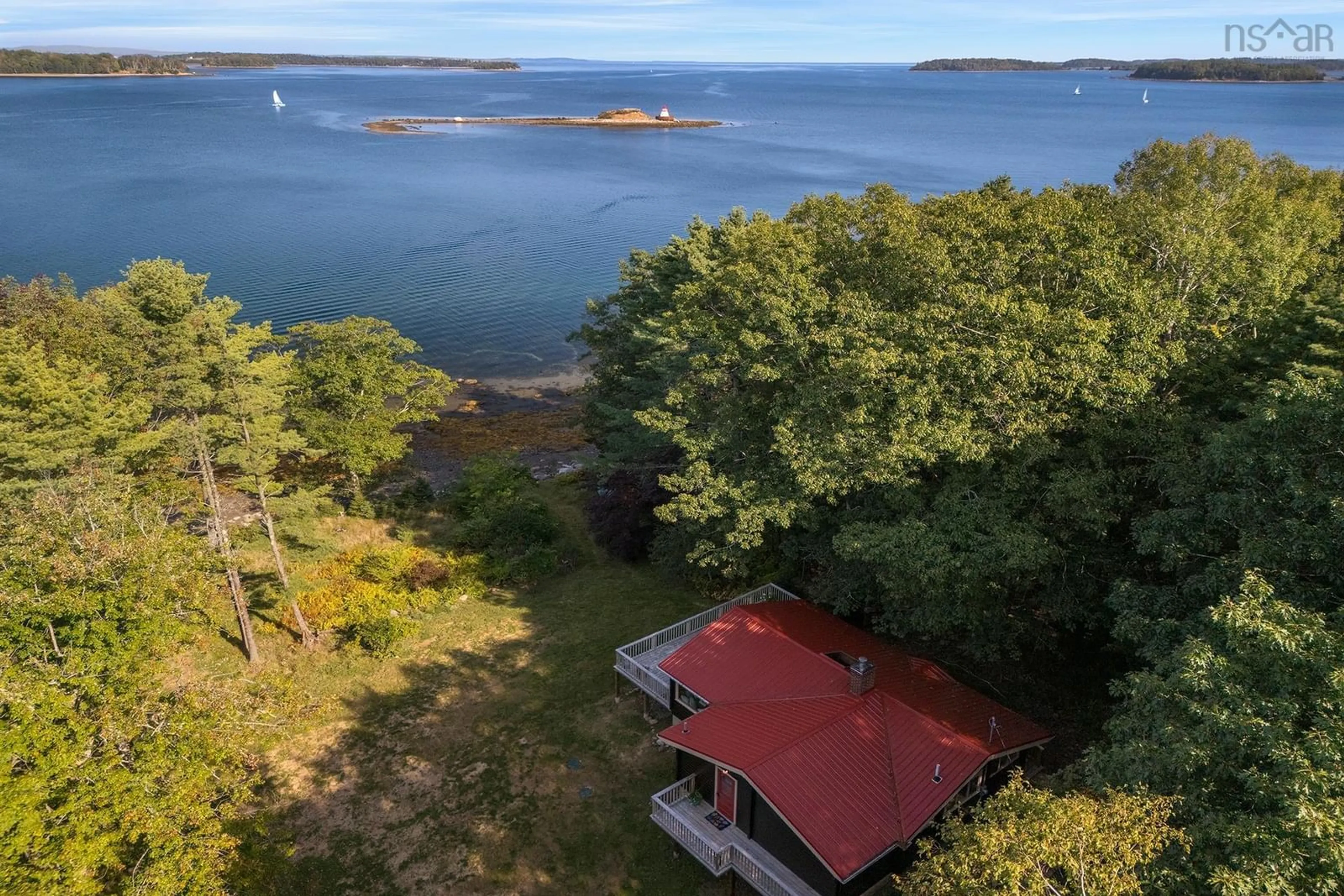 A pic from outside/outdoor area/front of a property/back of a property/a pic from drone, water/lake/river/ocean view for 80 Kinburn Acres Rd, Maders Cove Nova Scotia B0J 2E0