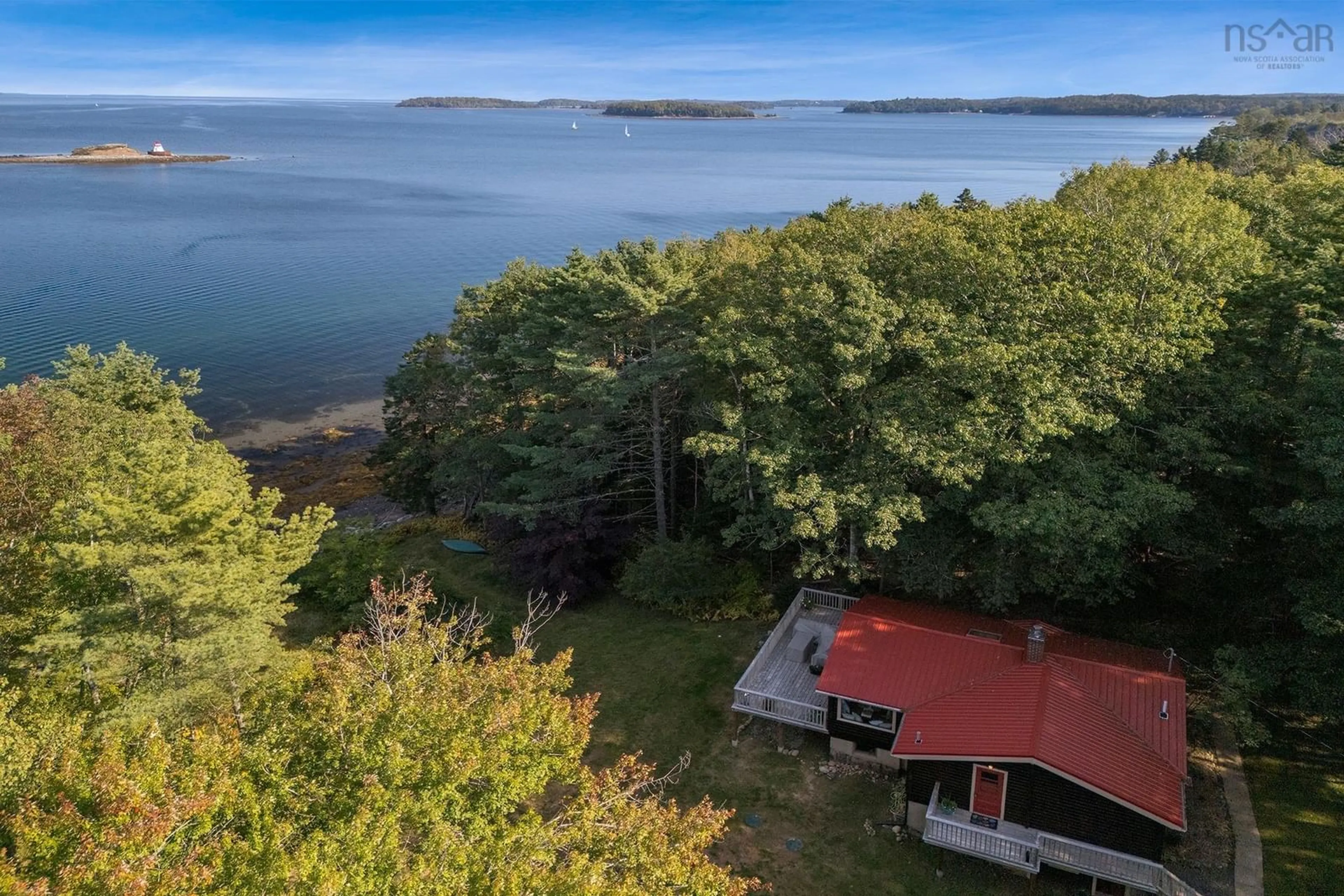 A pic from outside/outdoor area/front of a property/back of a property/a pic from drone, water/lake/river/ocean view for 80 Kinburn Acres Rd, Maders Cove Nova Scotia B0J 2E0