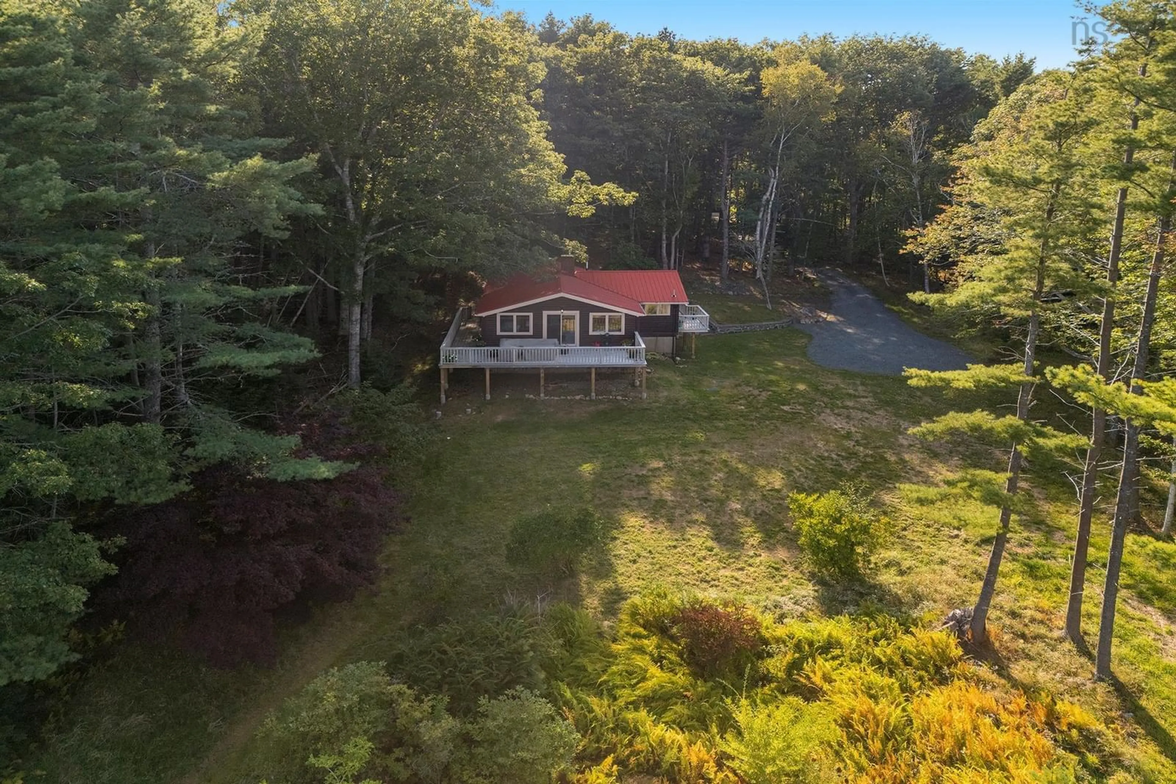 A pic from outside/outdoor area/front of a property/back of a property/a pic from drone, water/lake/river/ocean view for 80 Kinburn Acres Rd, Maders Cove Nova Scotia B0J 2E0