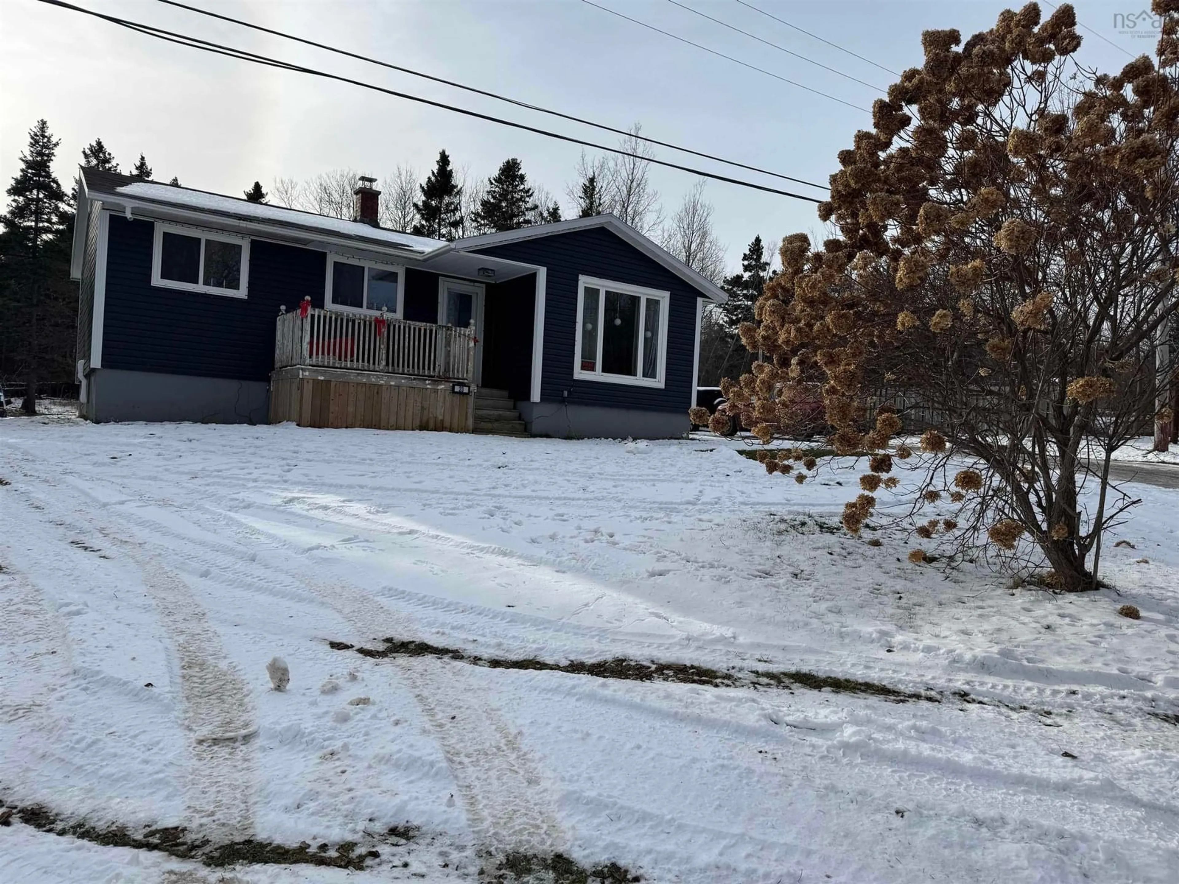 A pic from outside/outdoor area/front of a property/back of a property/a pic from drone, street for 23 Cox Lane, Groves Point Nova Scotia B1V 2X5