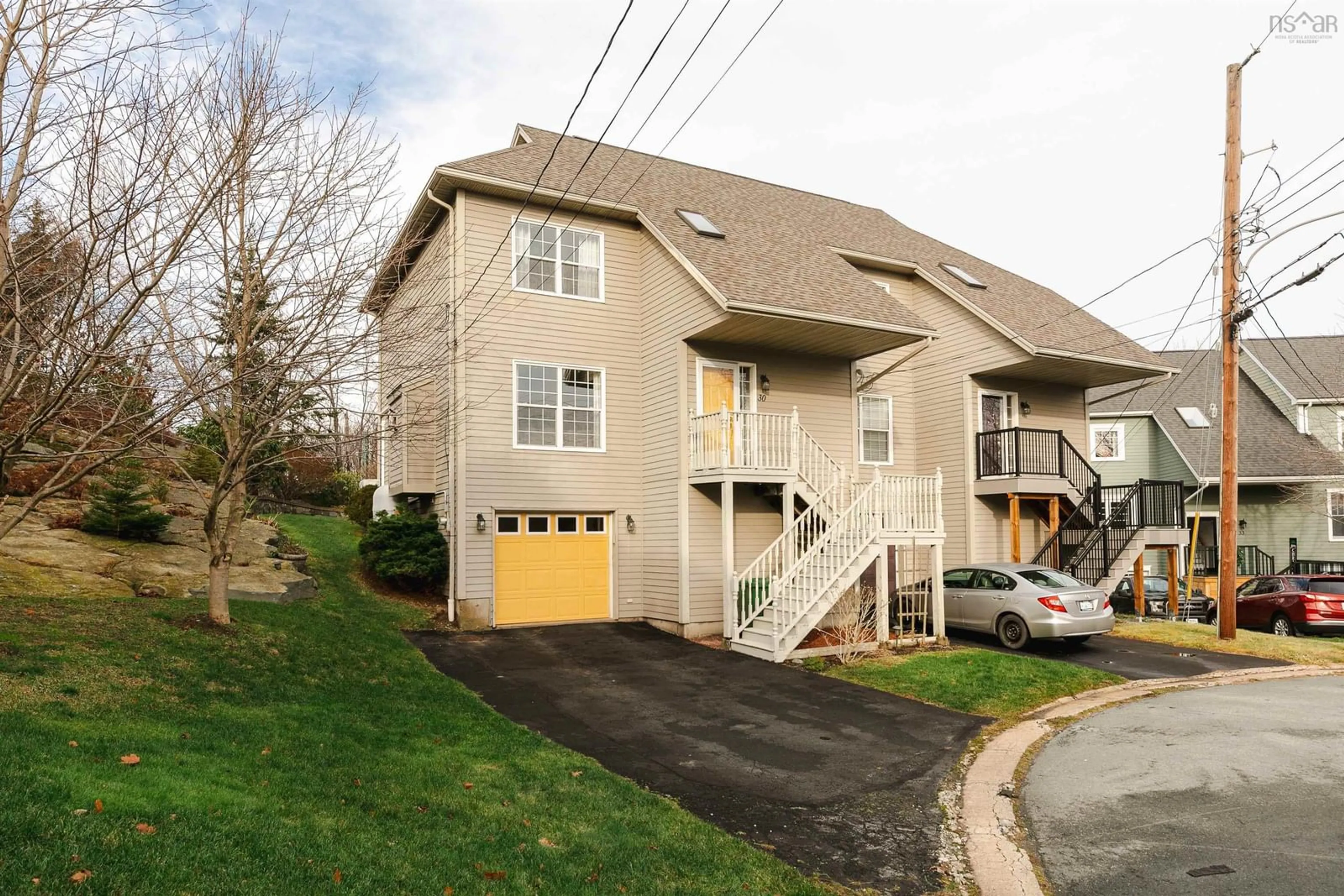 Home with vinyl exterior material, street for 30 Redden Crt, Bedford Nova Scotia B4A 4G5