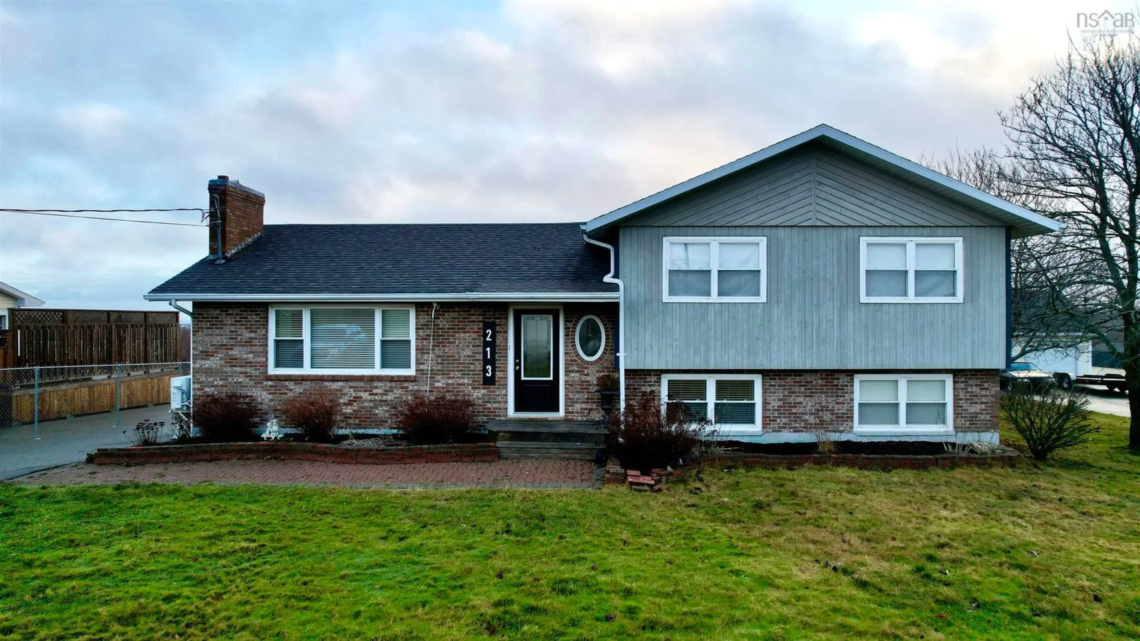 Home with vinyl exterior material, street for 213 Neville St, Dominion Nova Scotia B1G 1P9