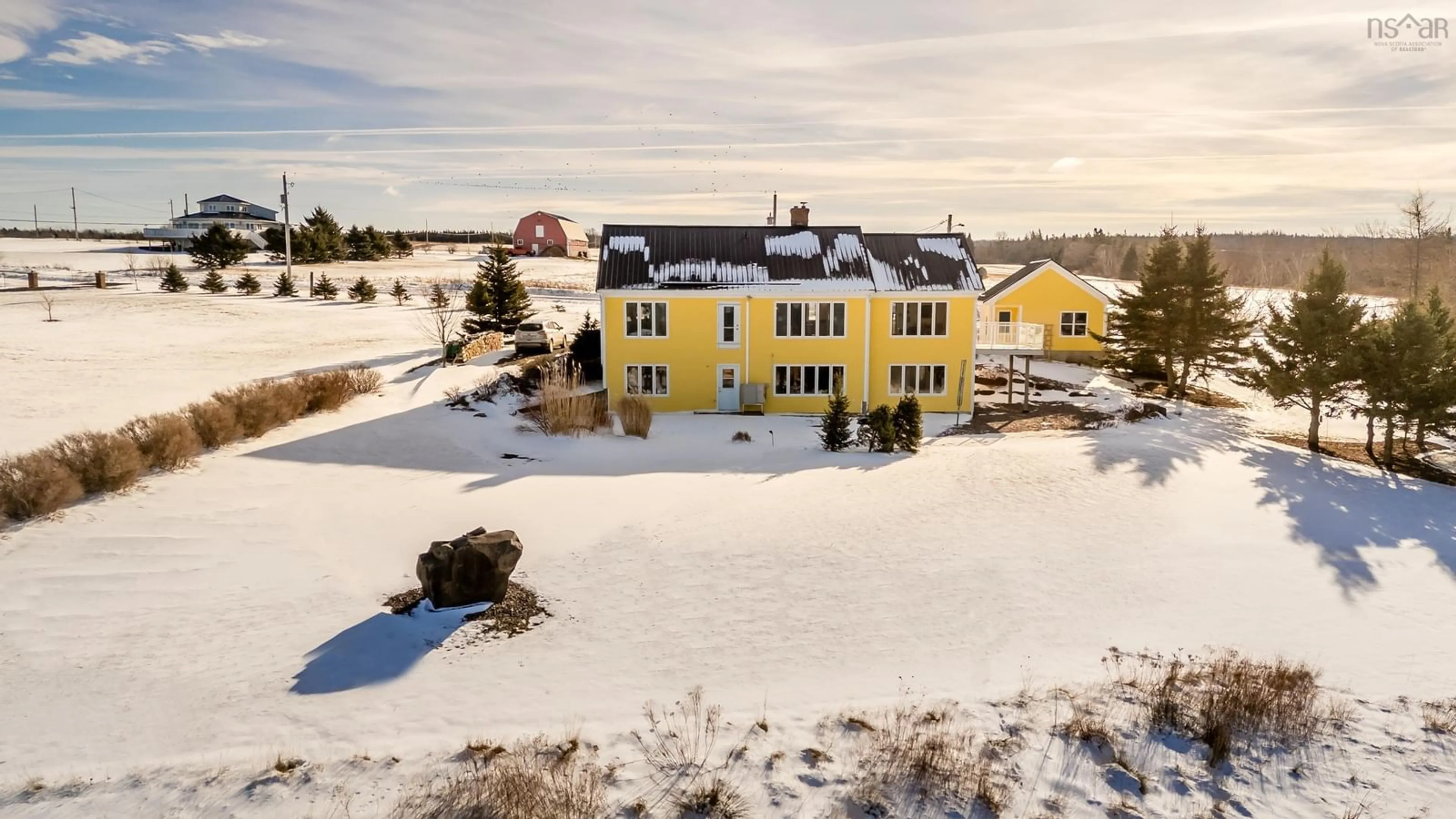 A pic from outside/outdoor area/front of a property/back of a property/a pic from drone, building for 416 Shore Rd, Ogilvie Nova Scotia B0P 1E0