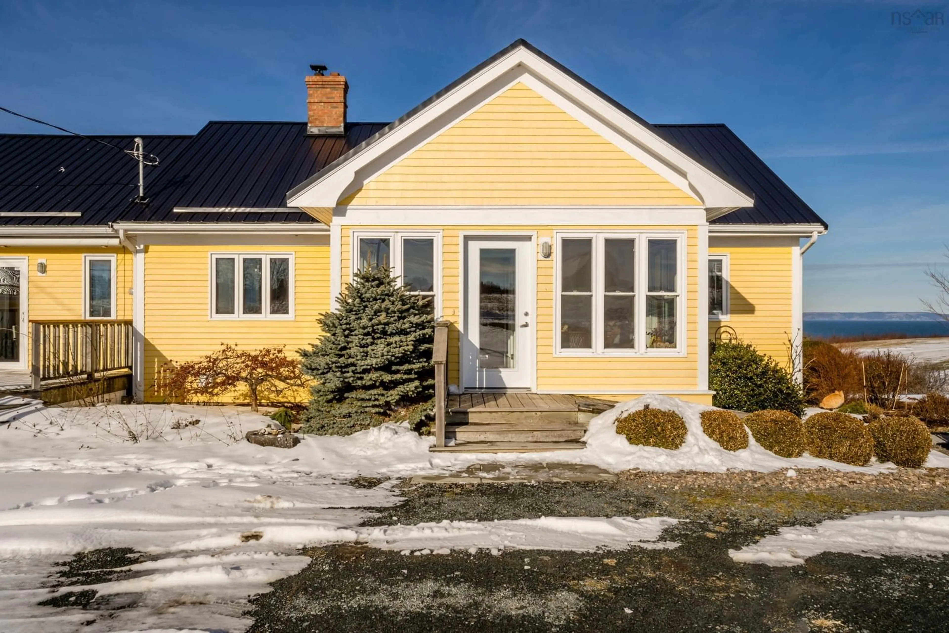 Home with vinyl exterior material, street for 416 Shore Rd, Ogilvie Nova Scotia B0P 1E0