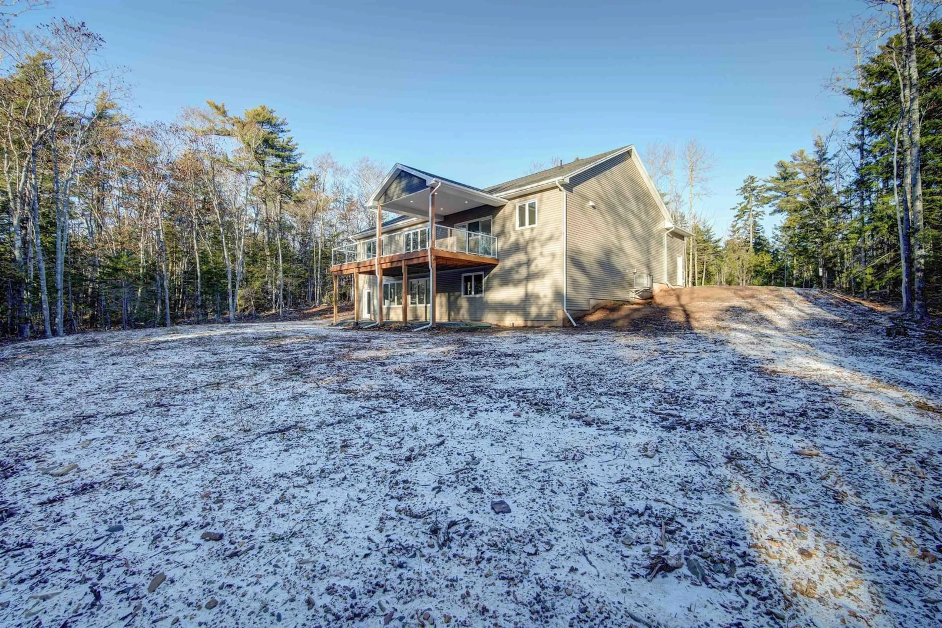 A pic from outside/outdoor area/front of a property/back of a property/a pic from drone, water/lake/river/ocean view for 40 Wintergreen Lane, Grand Lake Nova Scotia B2T 0K2