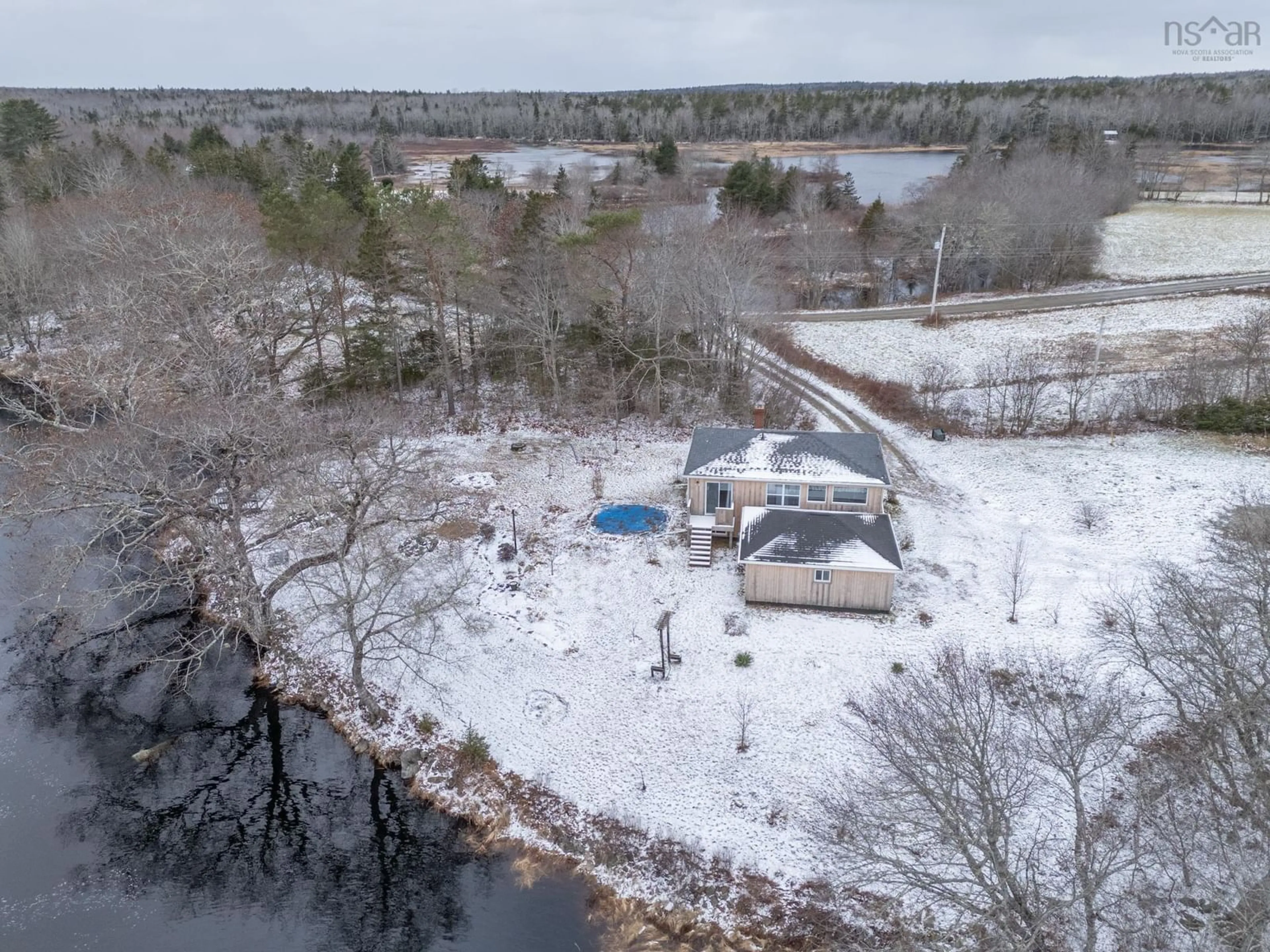 A pic from outside/outdoor area/front of a property/back of a property/a pic from drone, water/lake/river/ocean view for 37 Eli Doucette Rd, Quinan Nova Scotia B0W 3M0