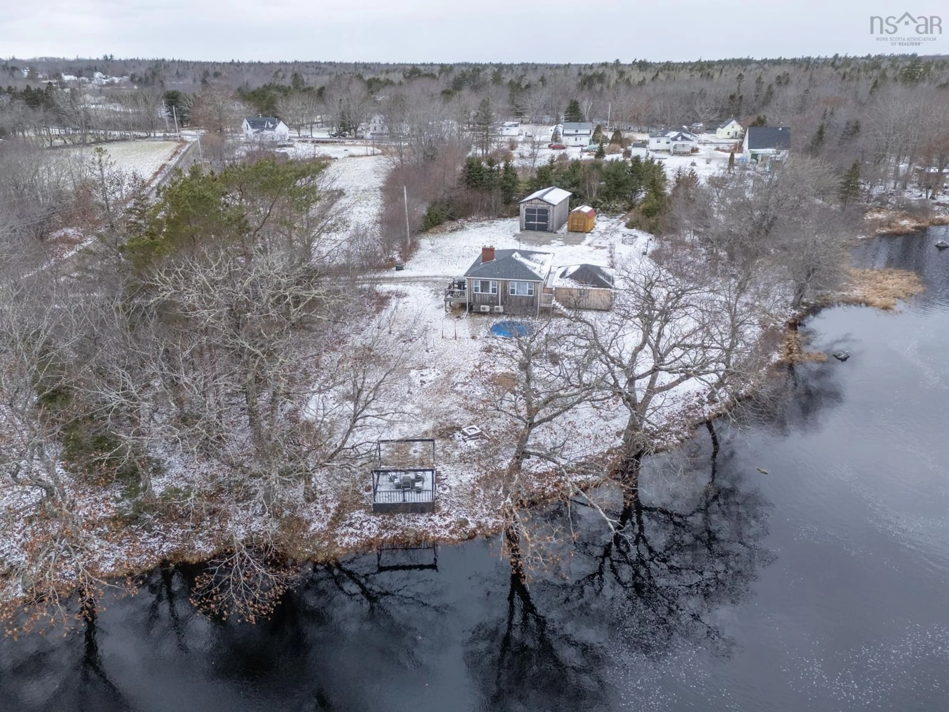 A pic from outside/outdoor area/front of a property/back of a property/a pic from drone, water/lake/river/ocean view for 37 Eli Doucette Rd, Quinan Nova Scotia B0W 3M0