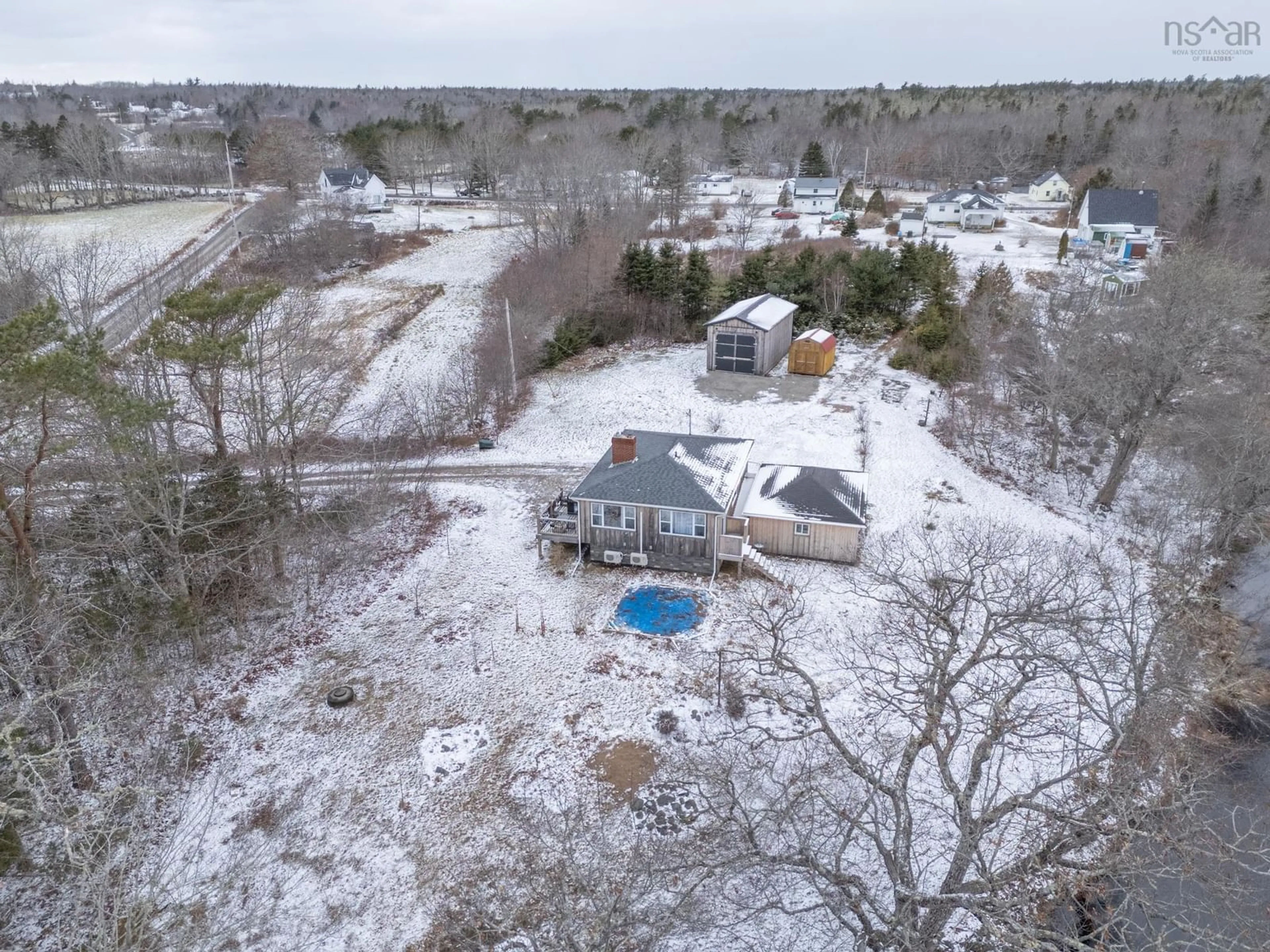 A pic from outside/outdoor area/front of a property/back of a property/a pic from drone, water/lake/river/ocean view for 37 Eli Doucette Rd, Quinan Nova Scotia B0W 3M0