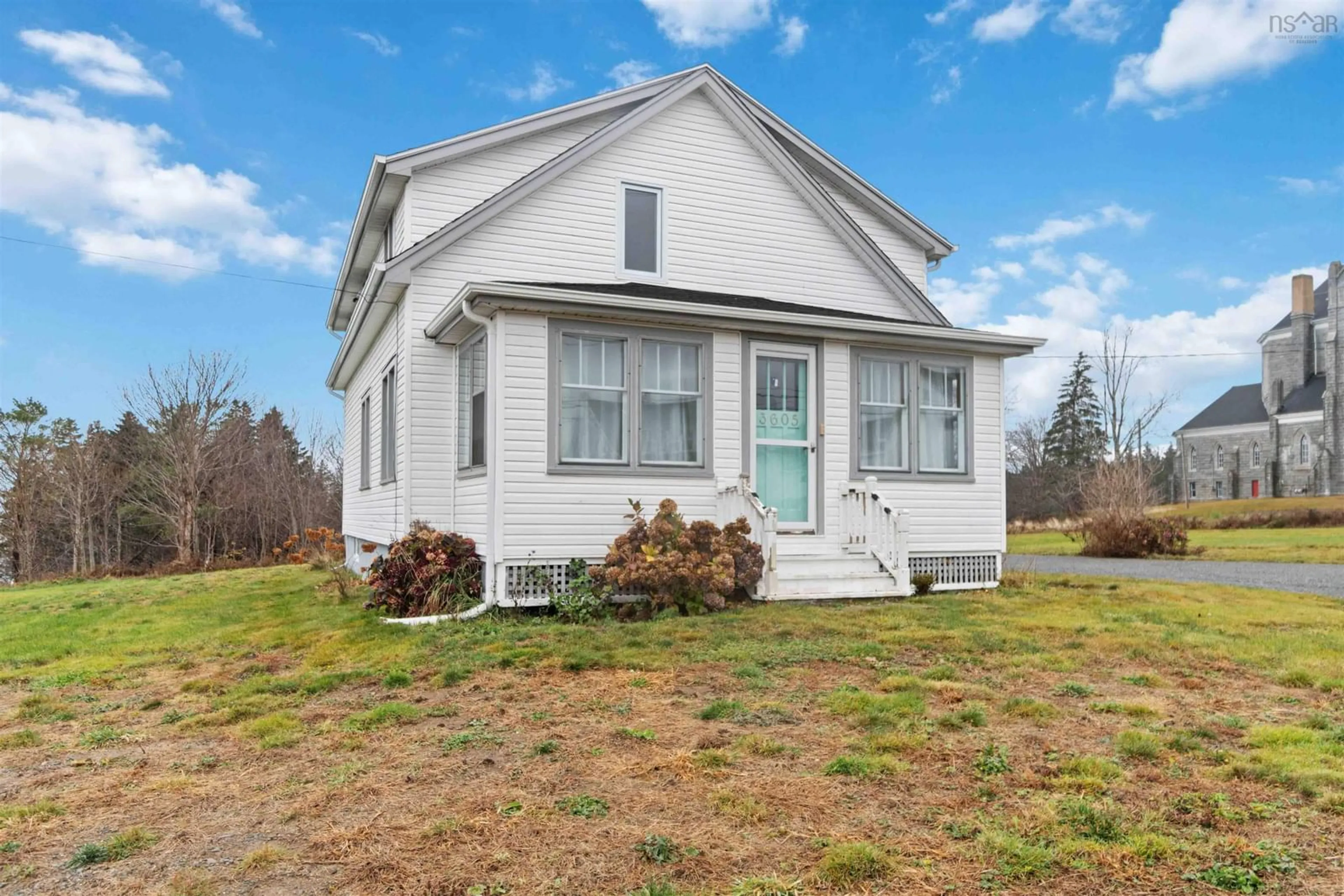 Home with vinyl exterior material, street for 3605 Highway 1, St. Bernard Nova Scotia B0W 3T0