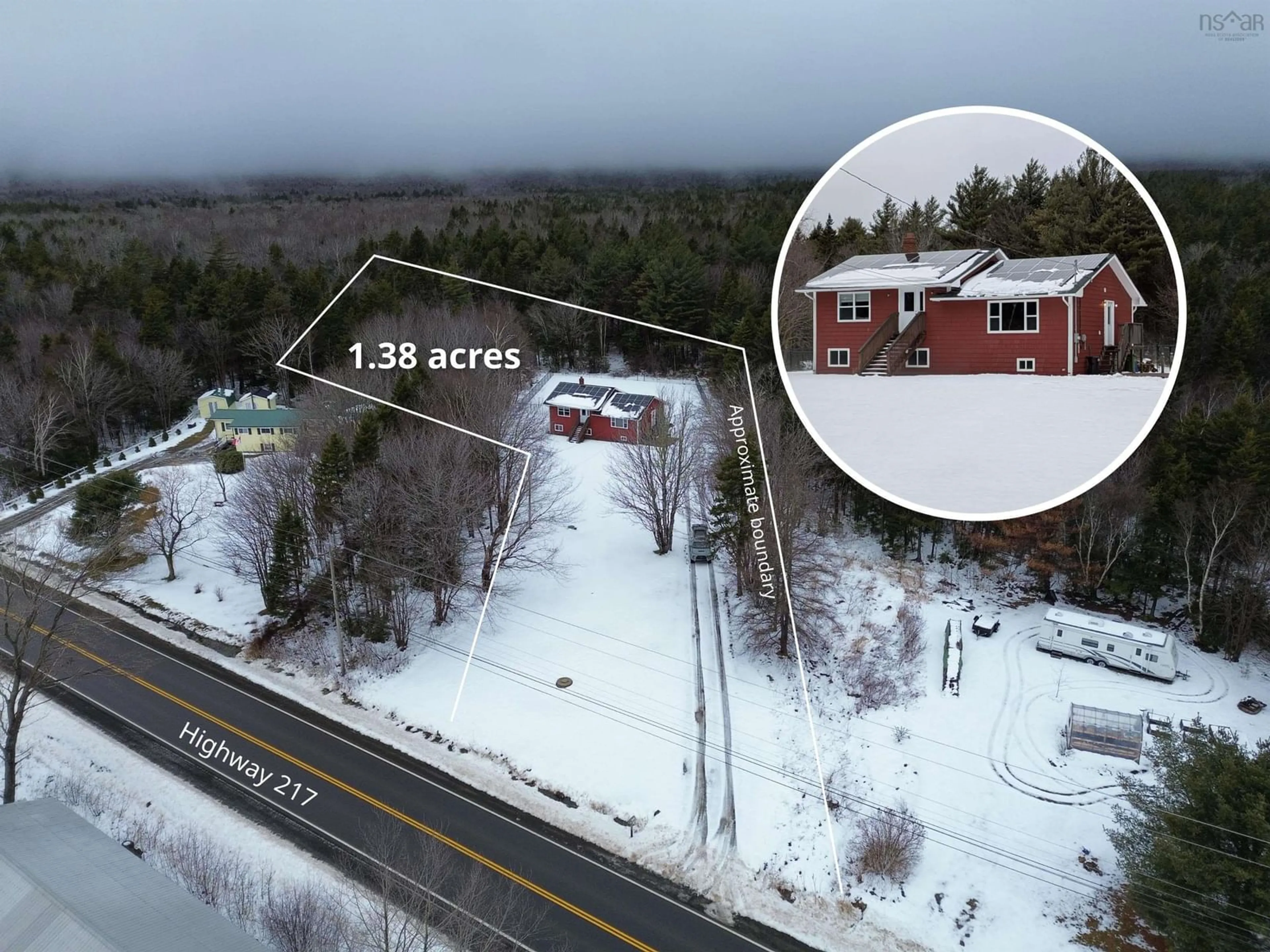 A pic from outside/outdoor area/front of a property/back of a property/a pic from drone, building for 11813 Highway 217, Seabrook Nova Scotia B0V 1A0