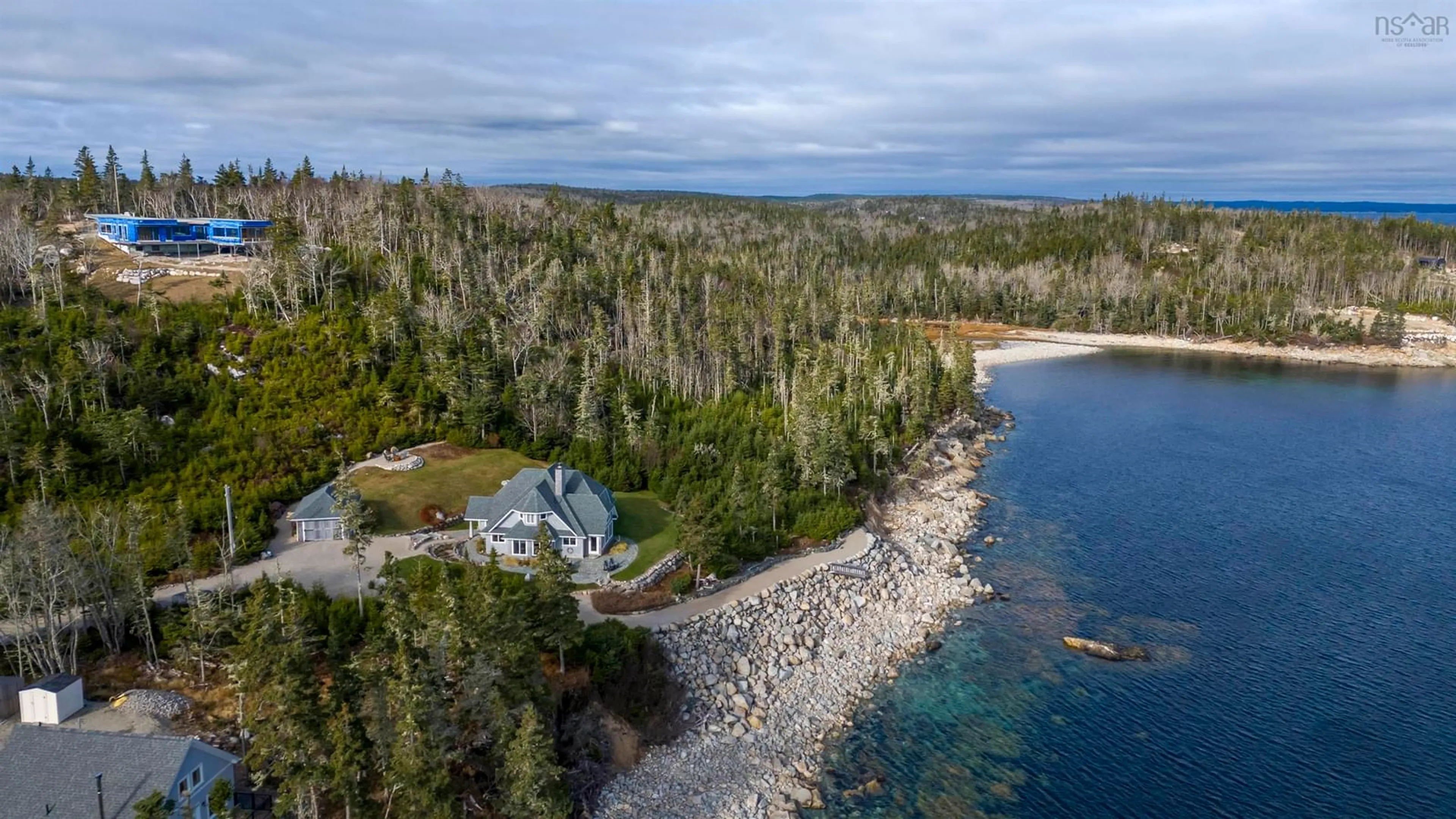 A pic from outside/outdoor area/front of a property/back of a property/a pic from drone, water/lake/river/ocean view for 20 Abbies Way, Northwest Cove Nova Scotia B0J 1C0