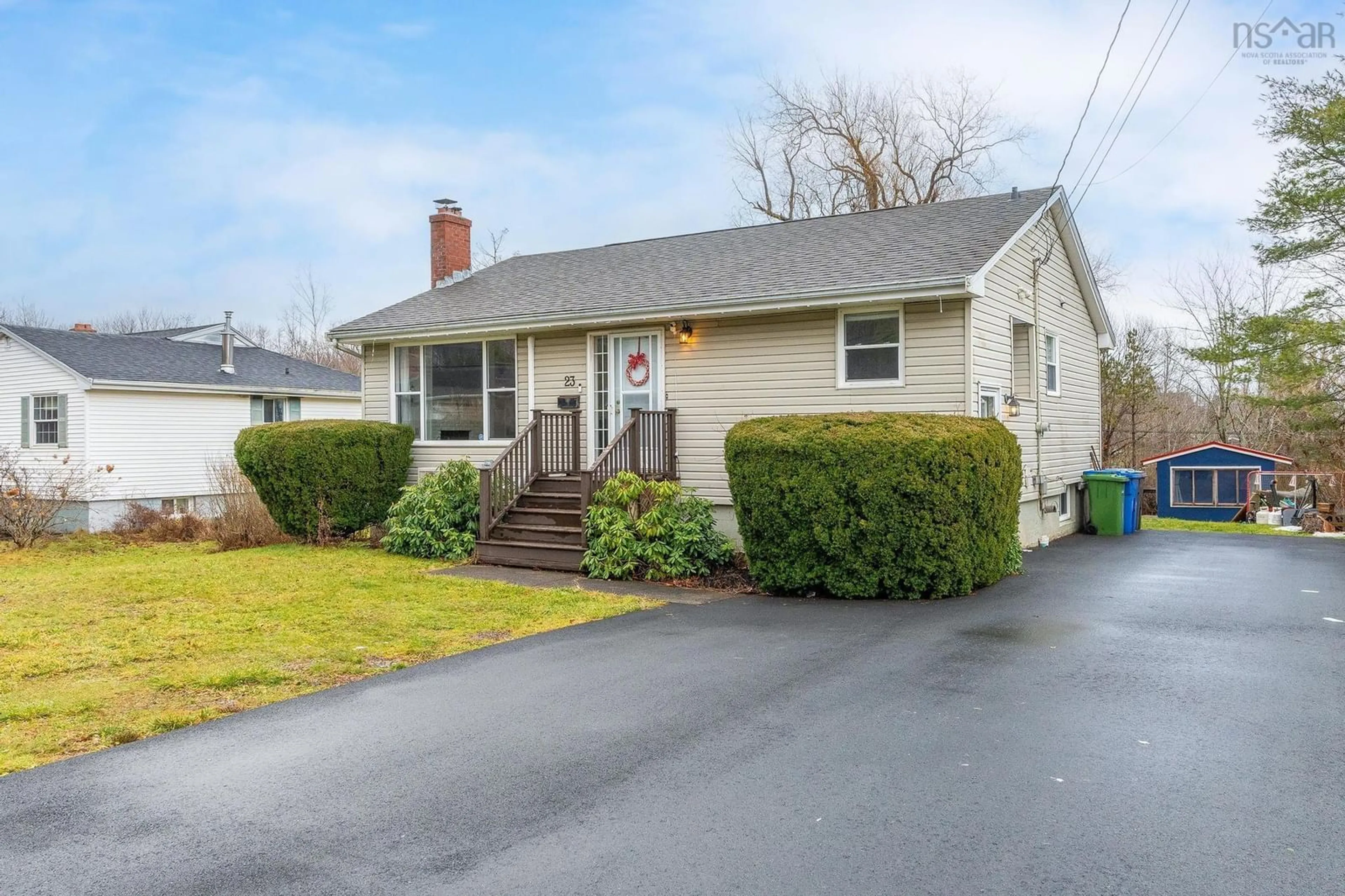 Home with vinyl exterior material, street for 23 Raymond Dr, Lower Sackville Nova Scotia B4C 1G9