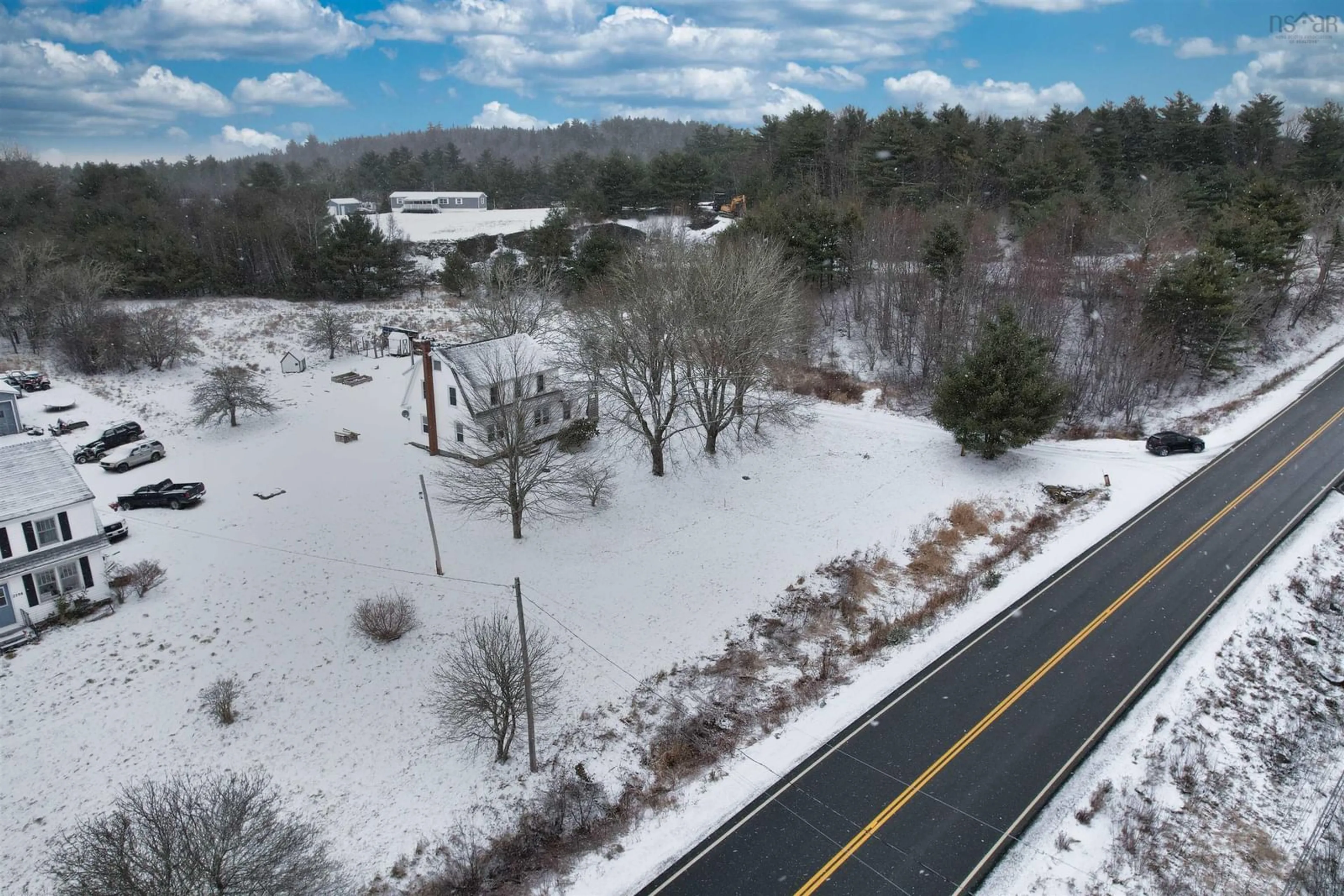 A pic from outside/outdoor area/front of a property/back of a property/a pic from drone, forest/trees view for 2180 Highway 210, Chelsea Nova Scotia B4V 7M2