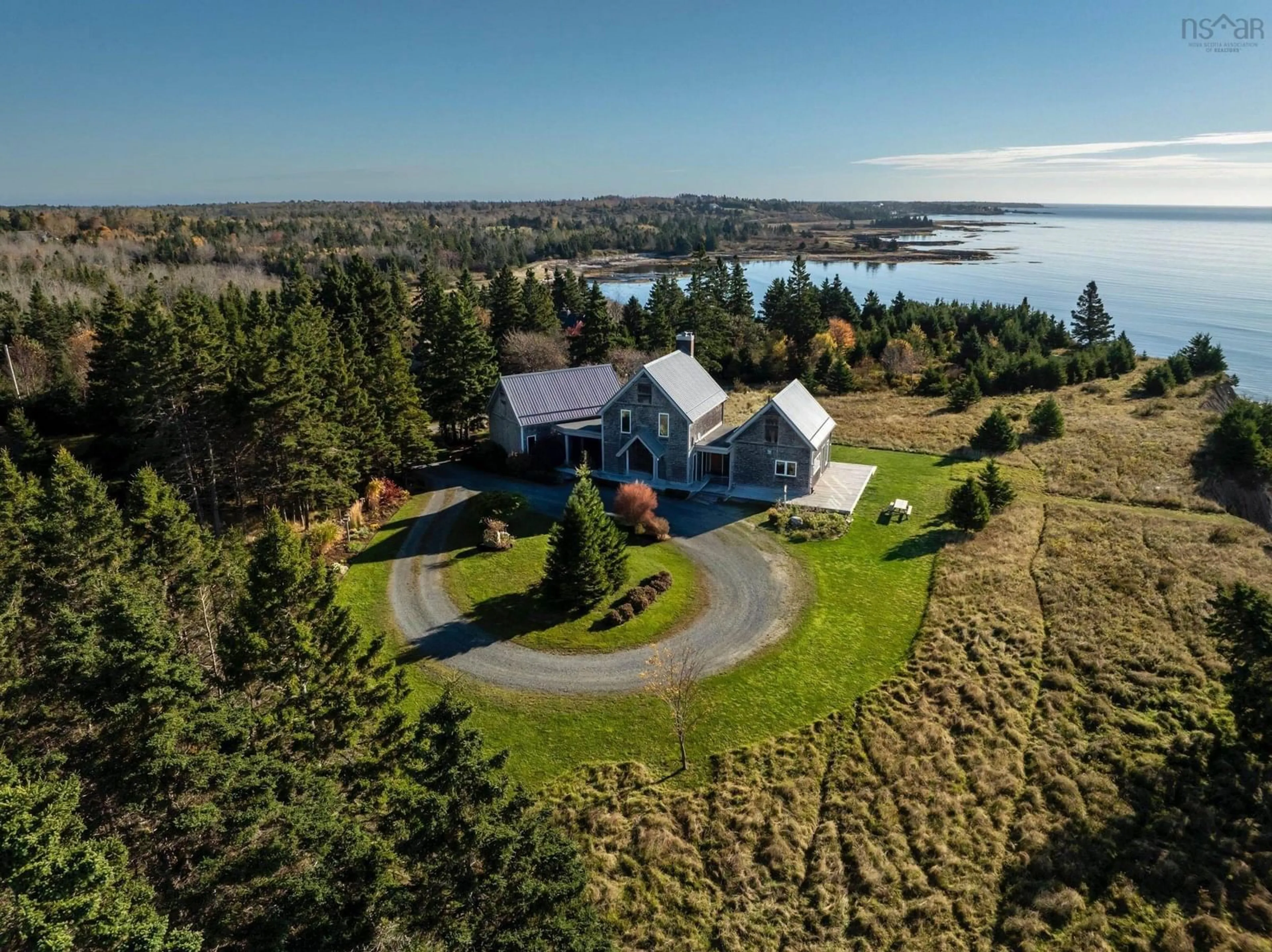 A pic from outside/outdoor area/front of a property/back of a property/a pic from drone, water/lake/river/ocean view for 24 Shoreline Dr, Garden Lots Nova Scotia B0J 2C0