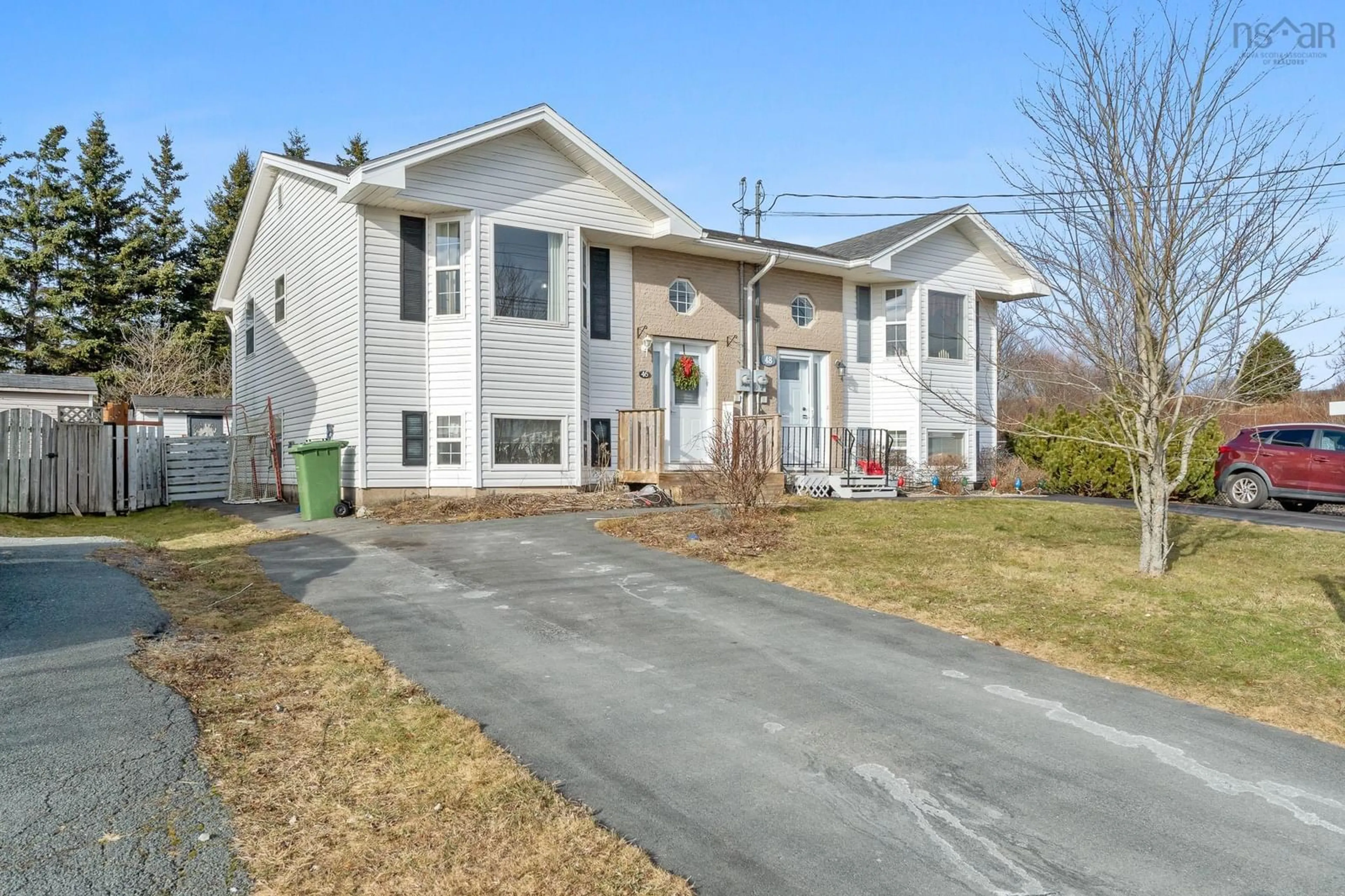 Home with vinyl exterior material, street for 46 Chater St, Eastern Passage Nova Scotia B3G 1N7