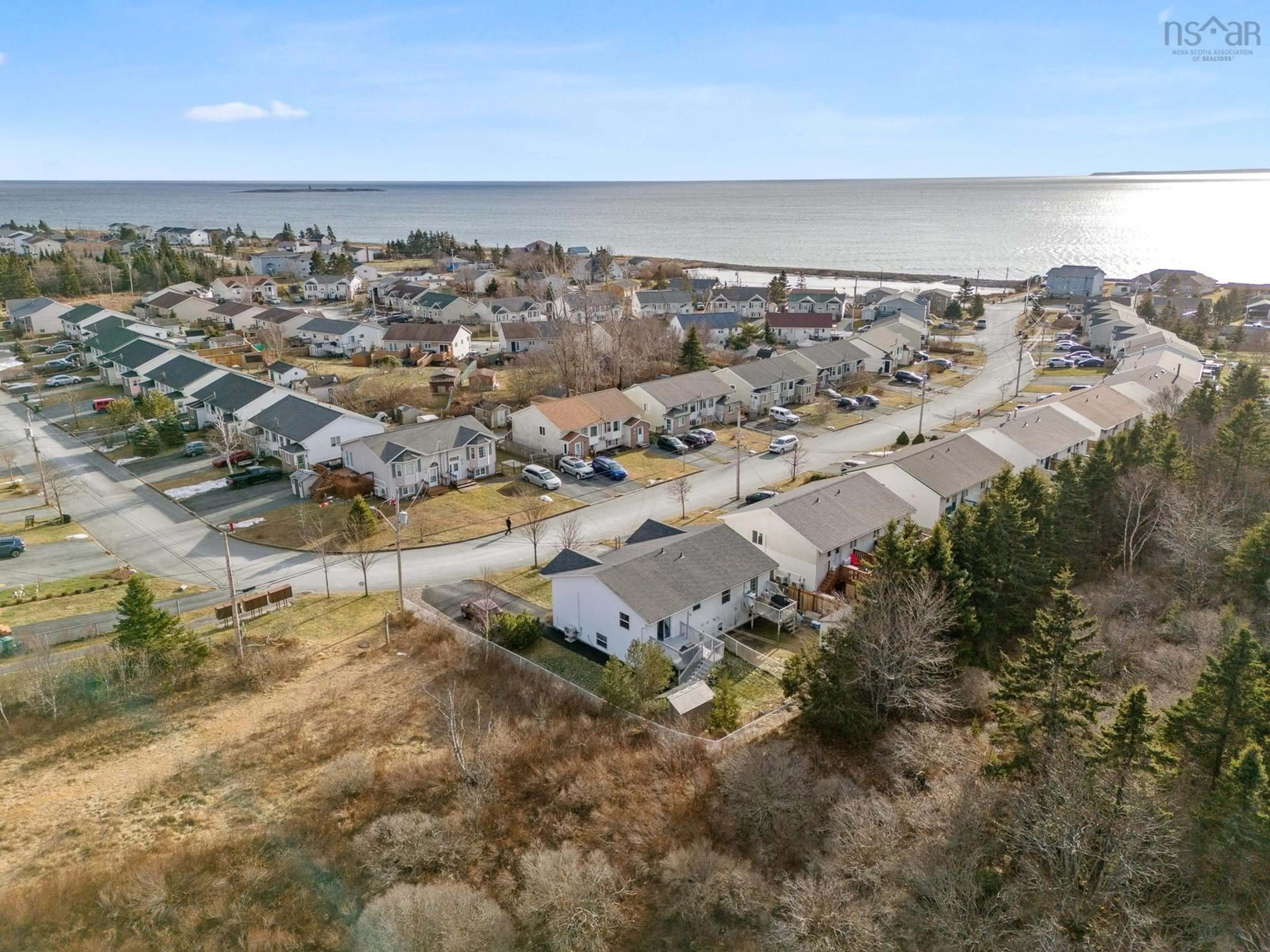 A pic from outside/outdoor area/front of a property/back of a property/a pic from drone, water/lake/river/ocean view for 46 Chater St, Eastern Passage Nova Scotia B3G 1N7