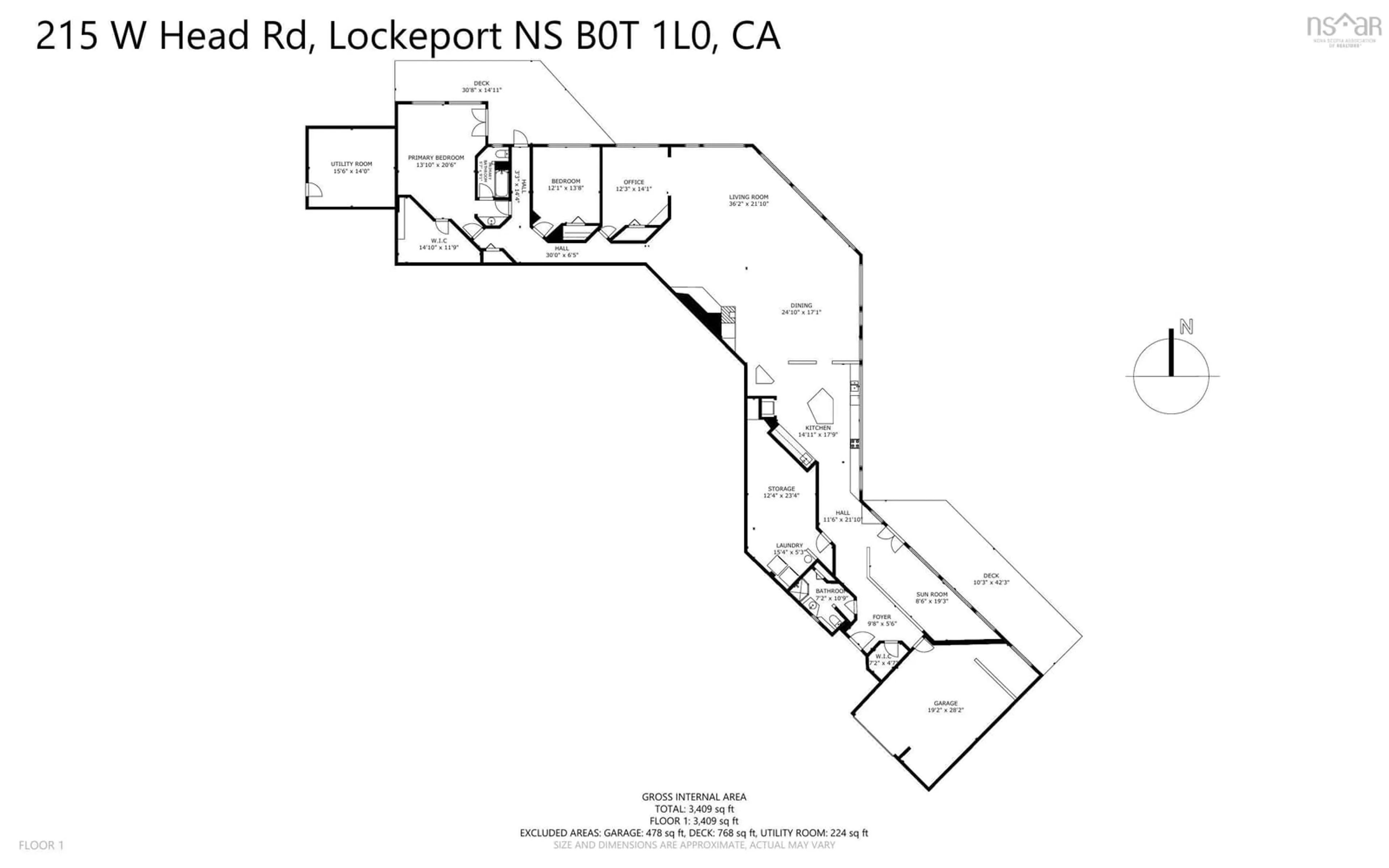 Floor plan for 215 West Head Rd, Western Head Nova Scotia B0T 1L0