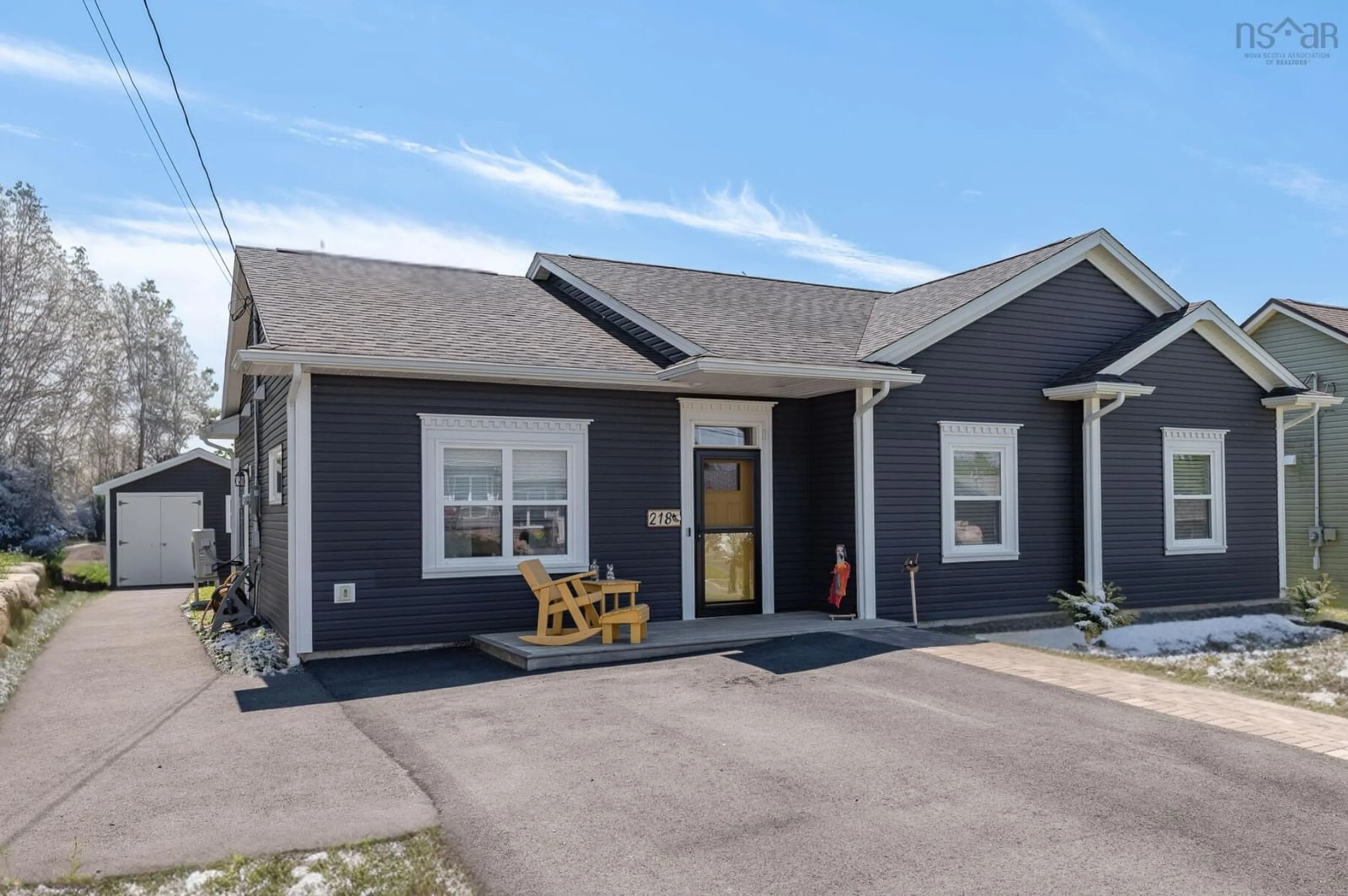 Home with vinyl exterior material, street for 218 Adams St, Lunenburg Nova Scotia B0J 2C0